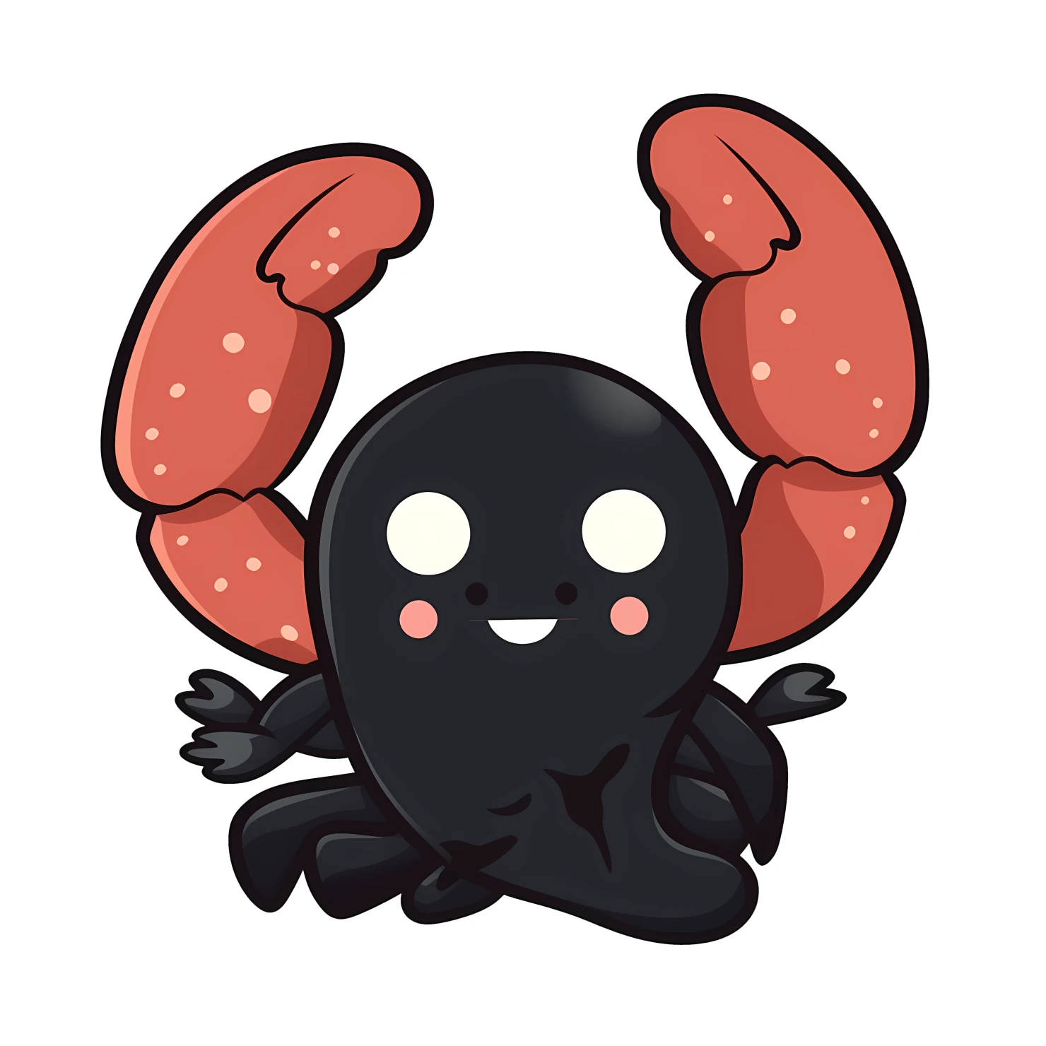 Kawaii lobster sticker isolated on transparent background #28043