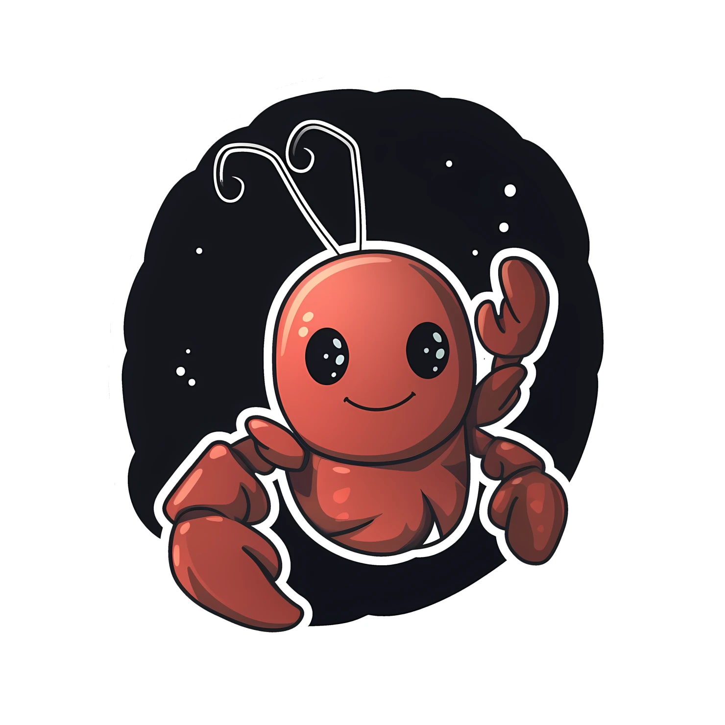 Kawaii lobster sticker isolated on transparent background #28044