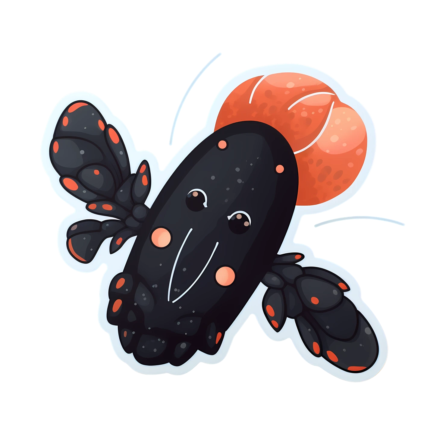 Kawaii lobster sticker isolated on transparent background #28051