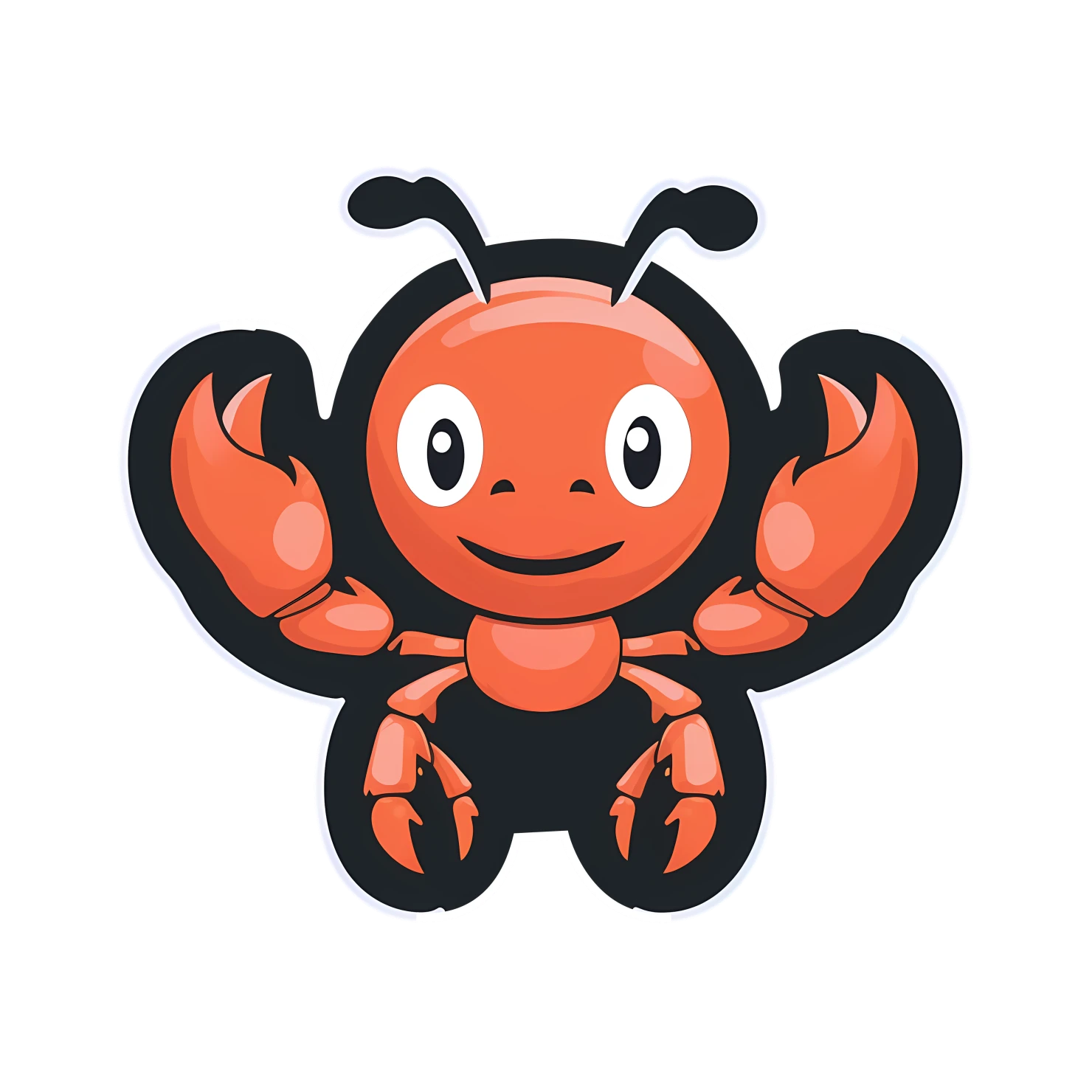 Kawaii lobster sticker isolated on transparent background #28063