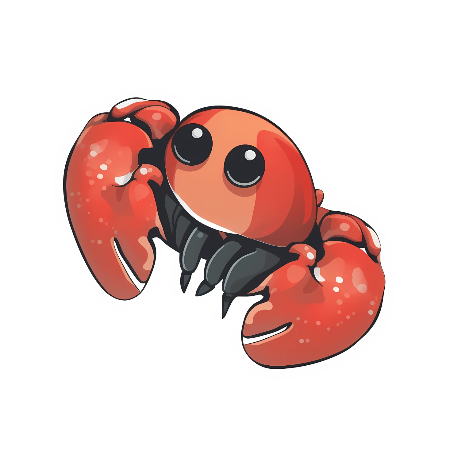 Kawaii lobster sticker isolated on transparent background #28064