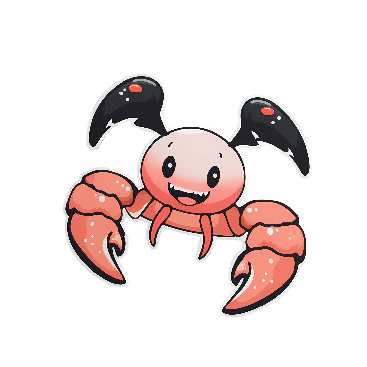 Kawaii lobster sticker isolated on transparent background #28068
