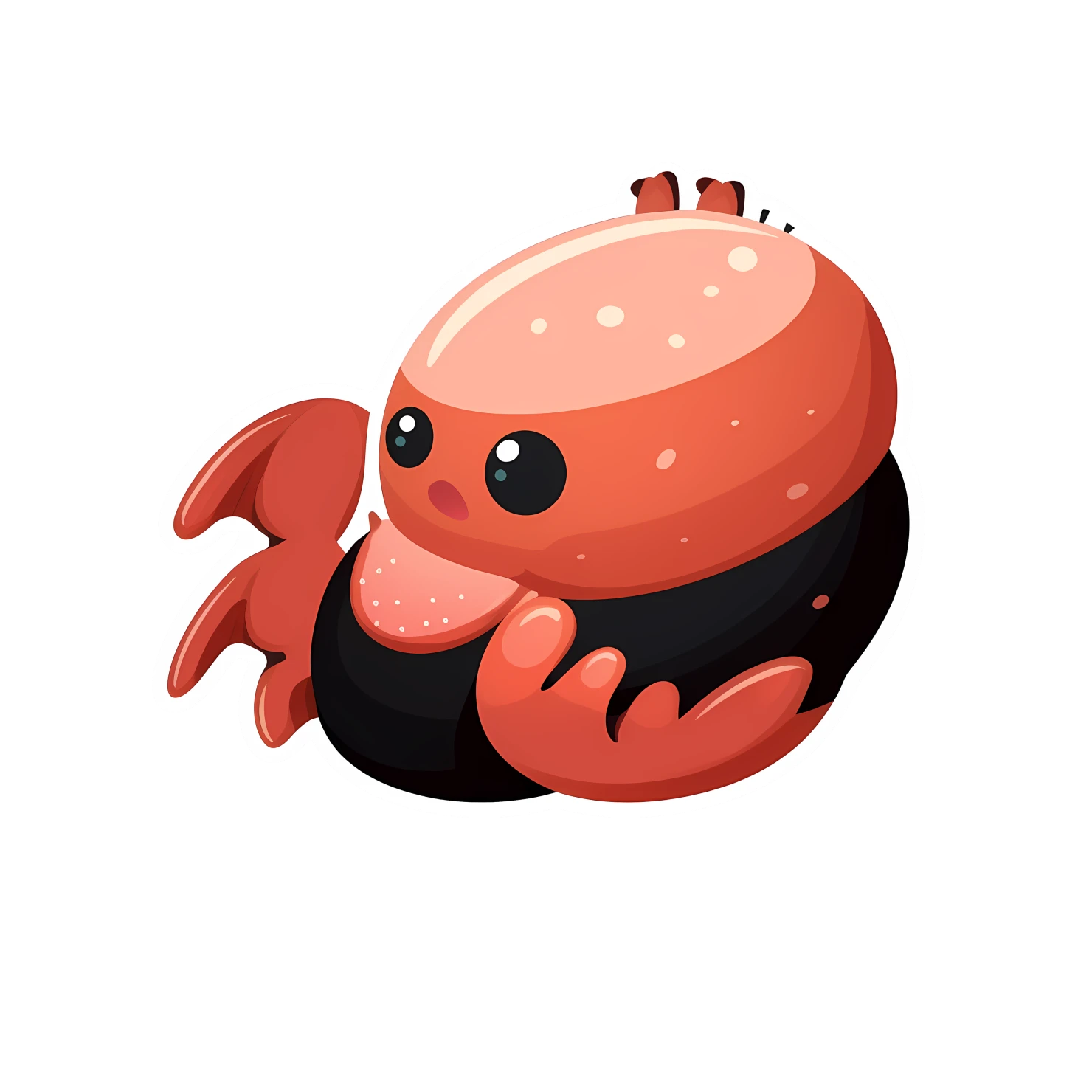 Kawaii lobster sticker isolated on transparent background #28070