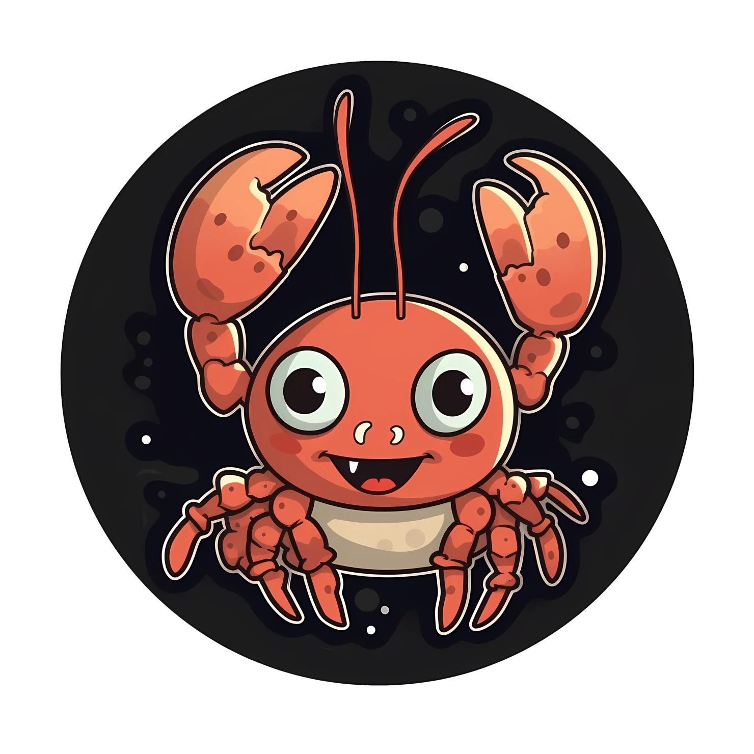 Kawaii lobster sticker isolated on transparent background #28071