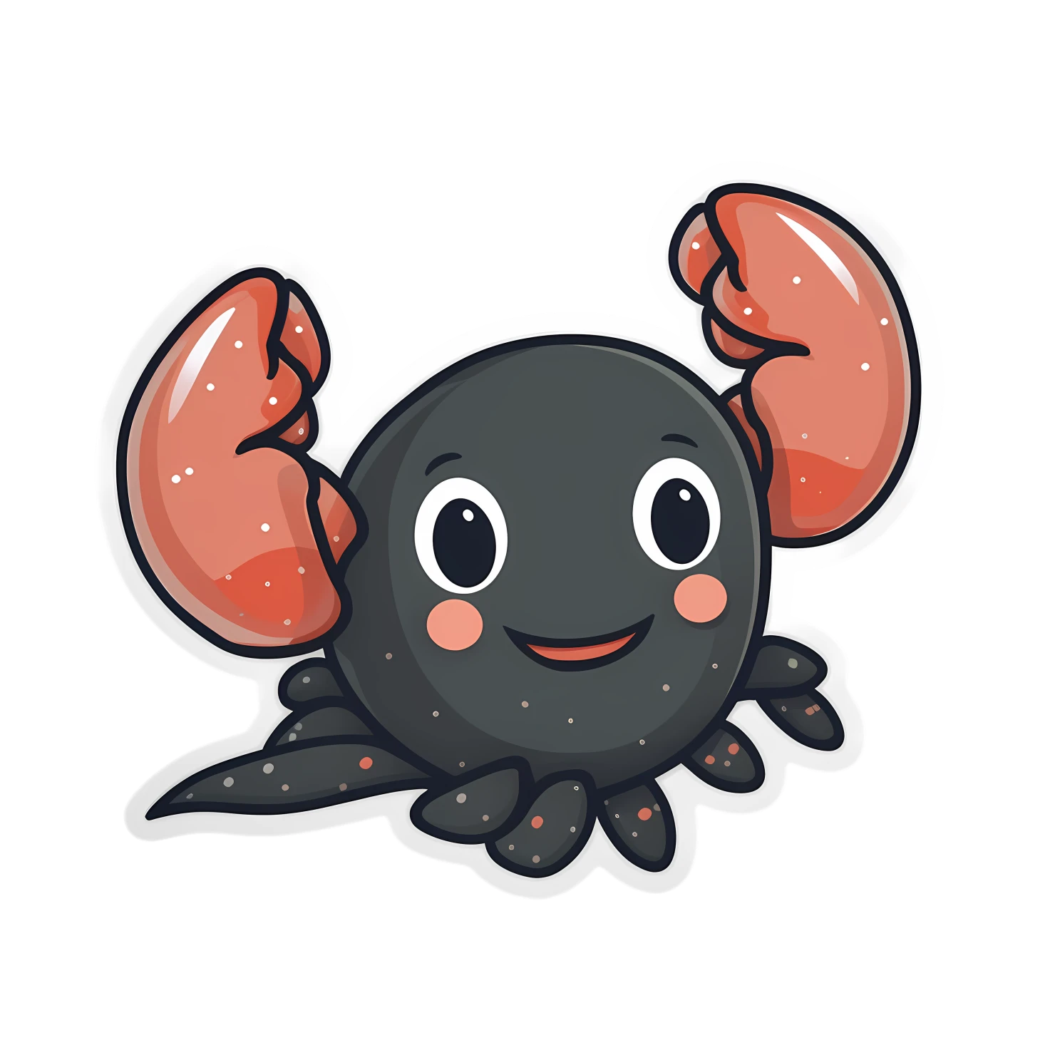Kawaii lobster sticker isolated on transparent background #28072