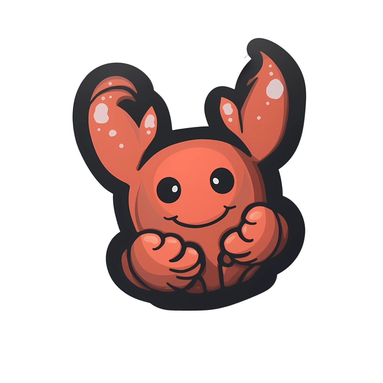 Kawaii lobster sticker isolated on transparent background #28073