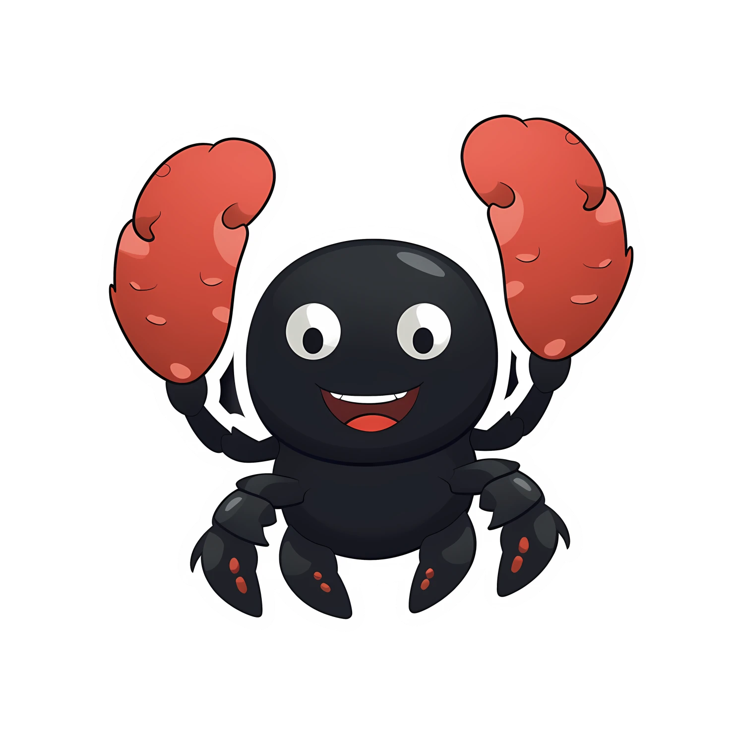 Kawaii lobster sticker isolated on transparent background #28074