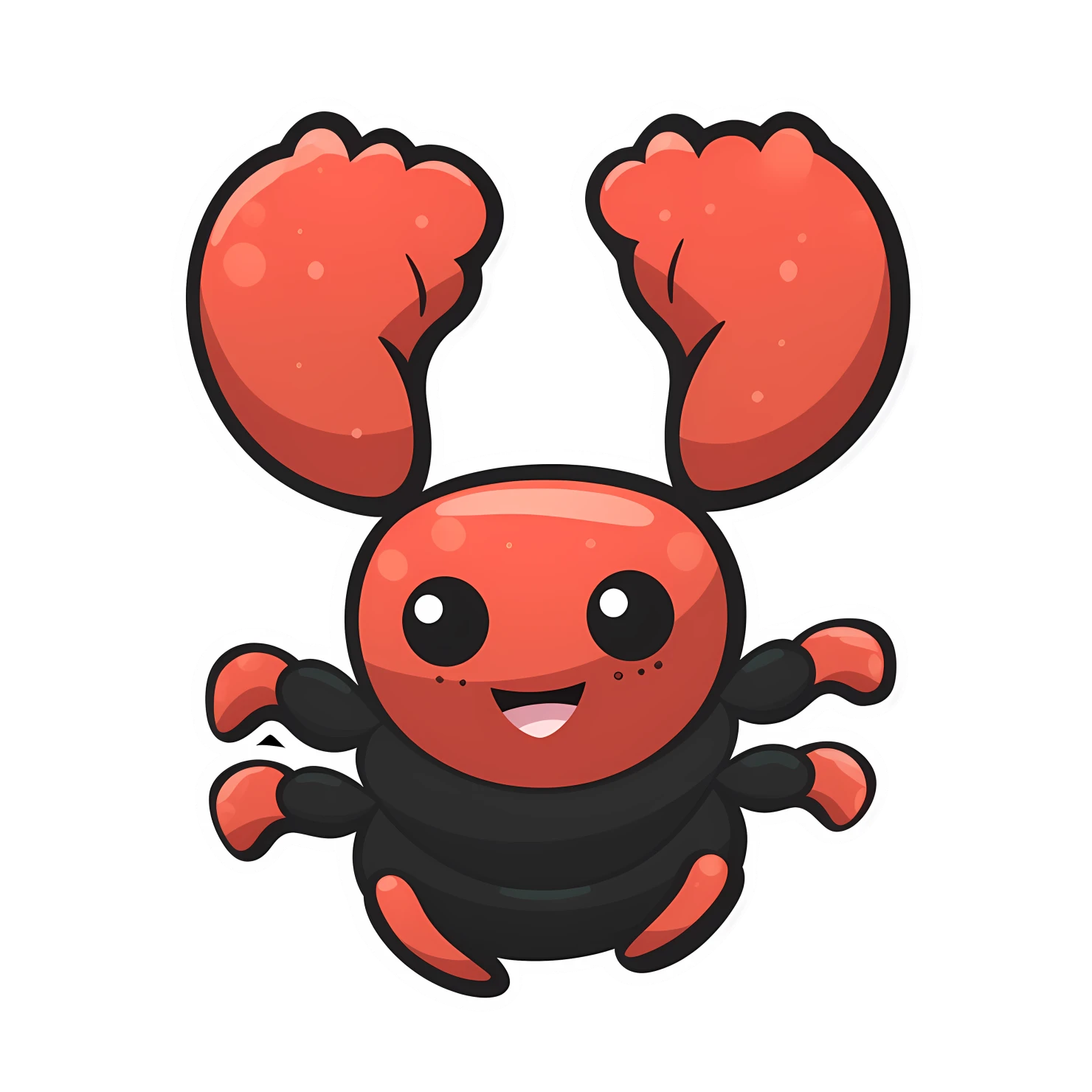 Kawaii lobster sticker isolated on transparent background #28075