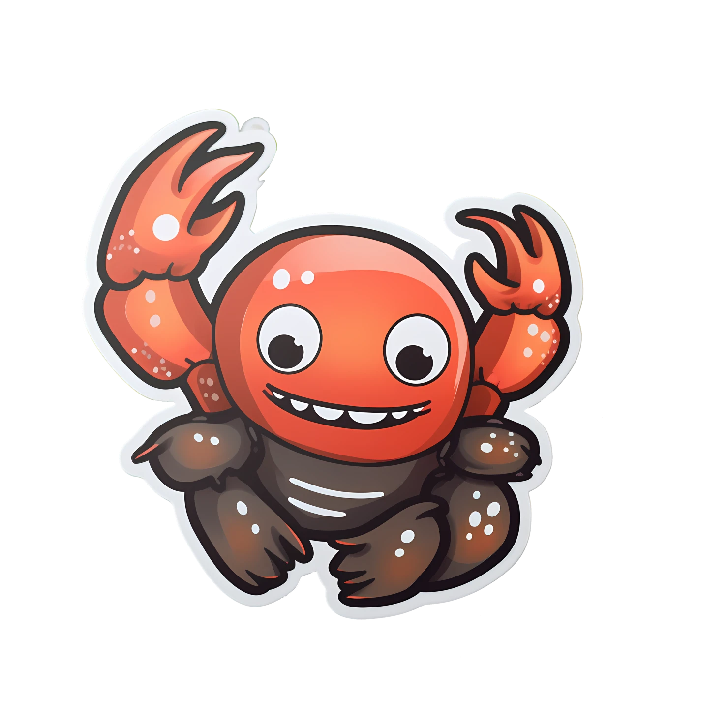 Kawaii lobster sticker isolated on transparent background #28077