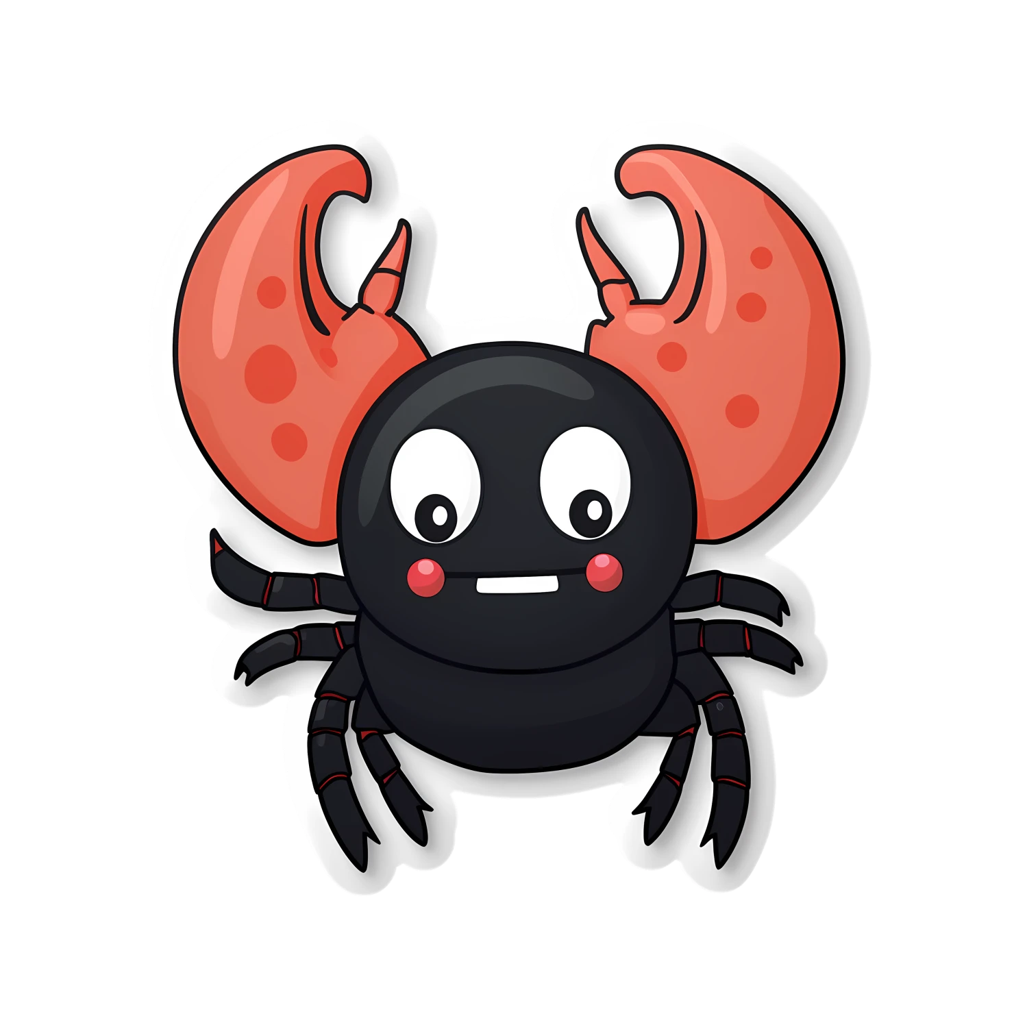 Kawaii lobster sticker isolated on transparent background #28078