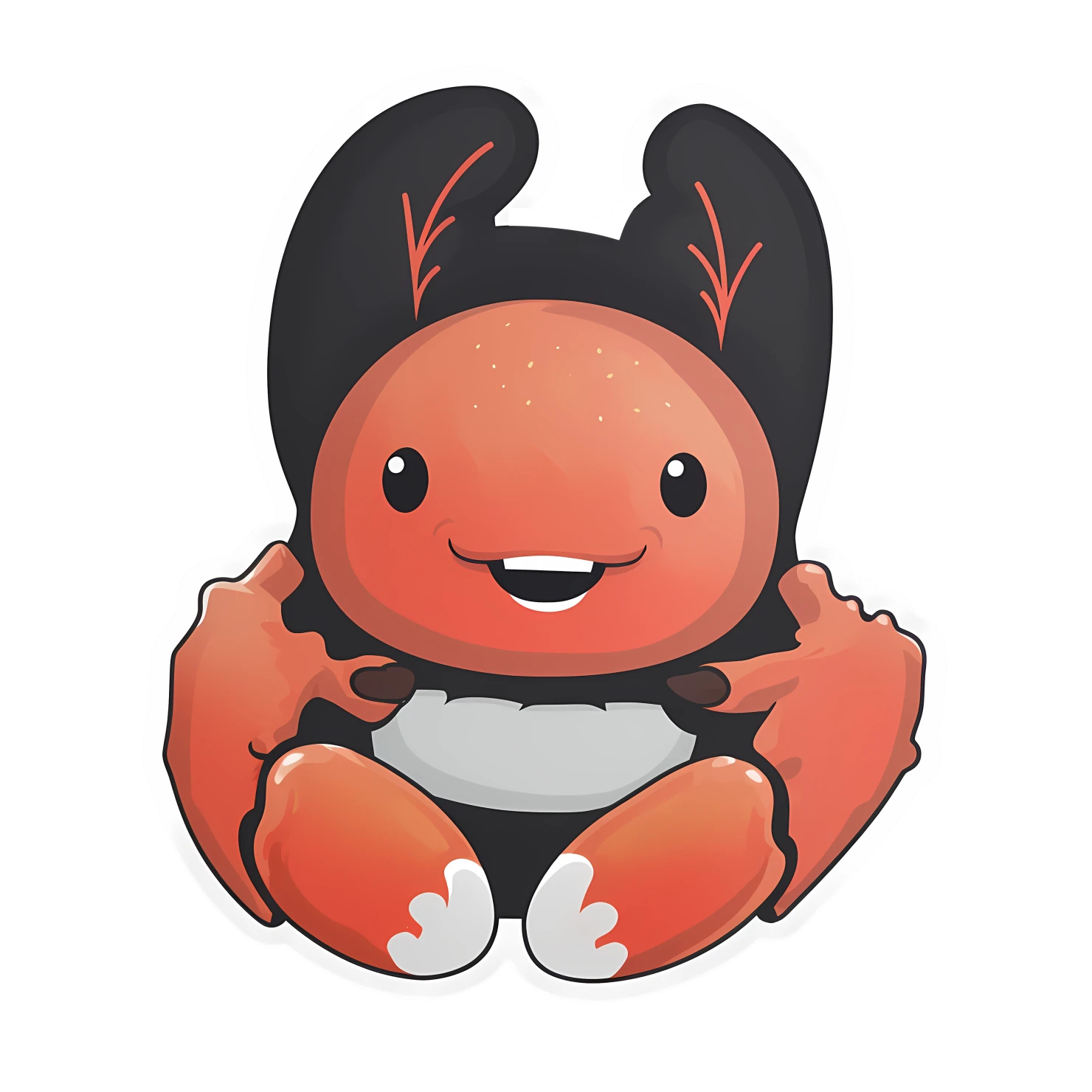 Kawaii lobster sticker isolated on transparent background #28081