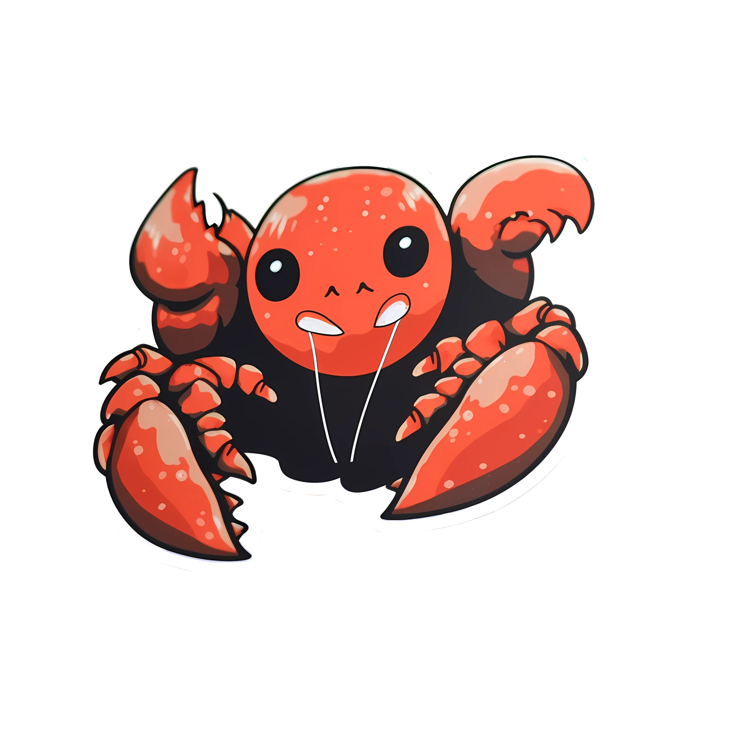 Kawaii lobster sticker isolated on transparent background #28082
