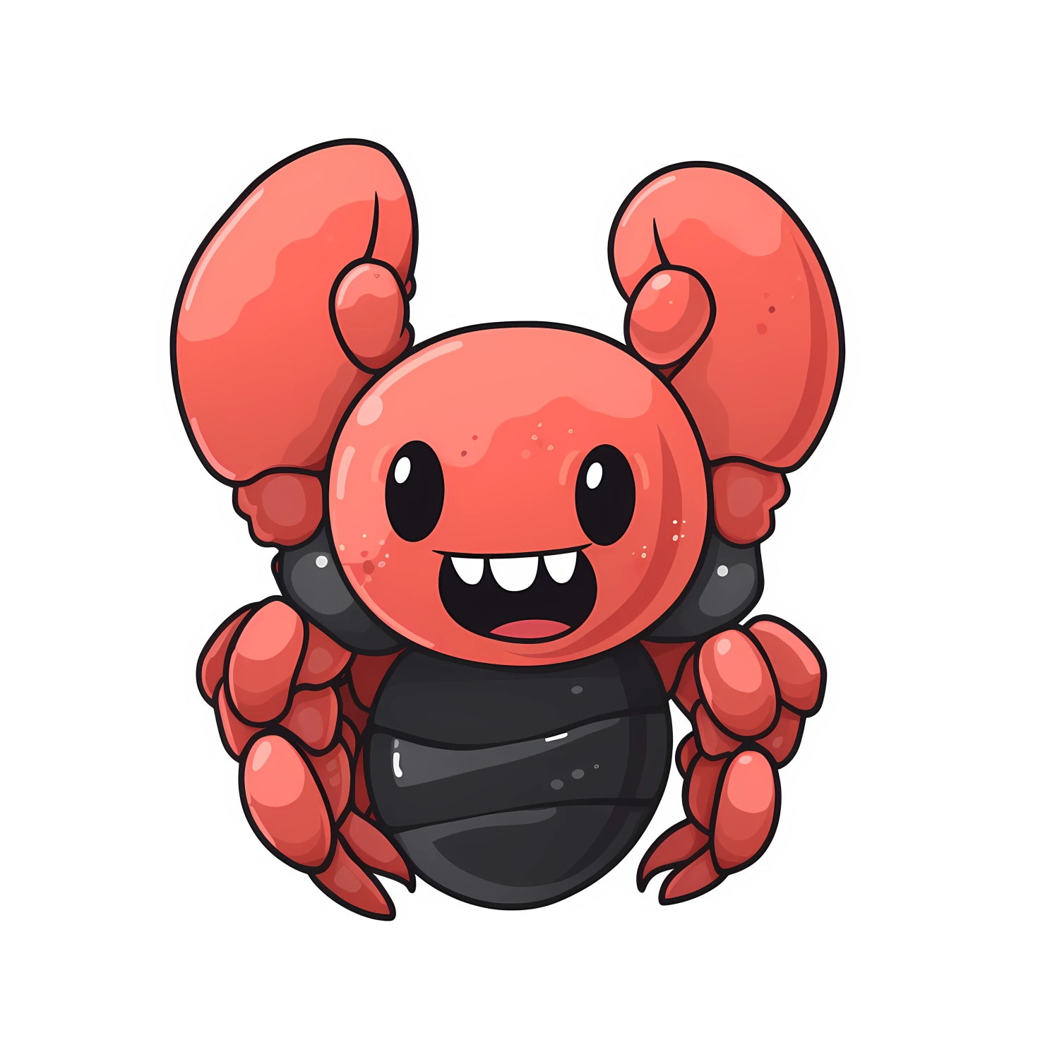 Kawaii lobster sticker isolated on transparent background #28083