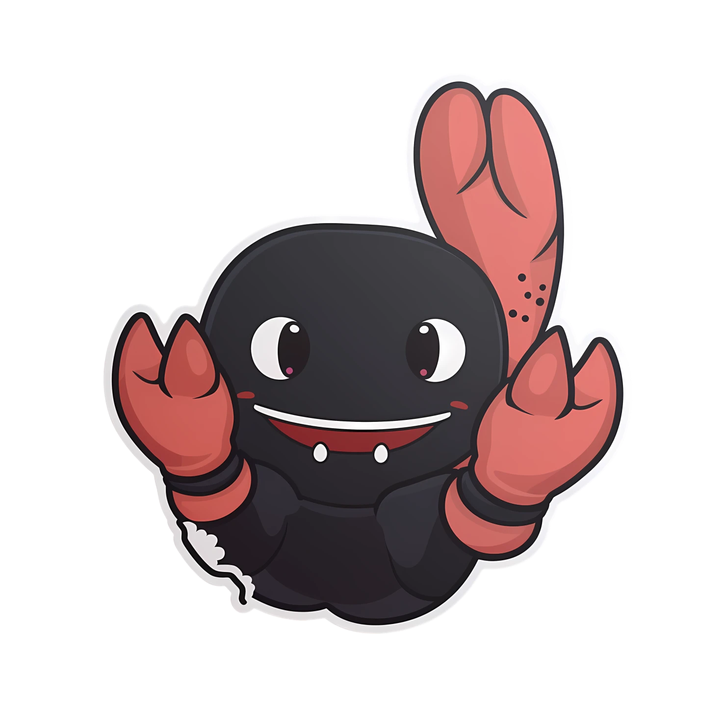 Kawaii lobster sticker isolated on transparent background #28084
