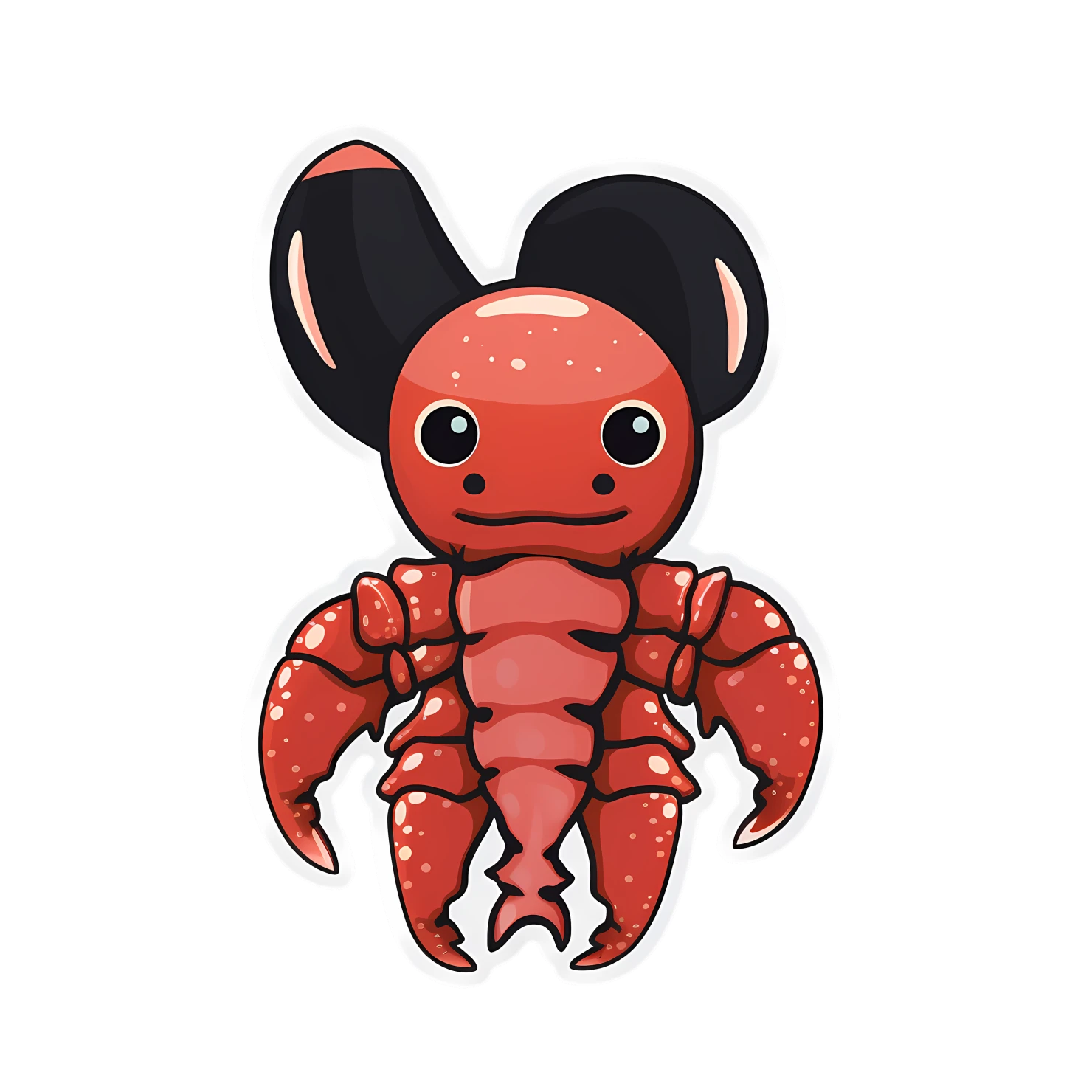 Kawaii lobster sticker isolated on transparent background #28085