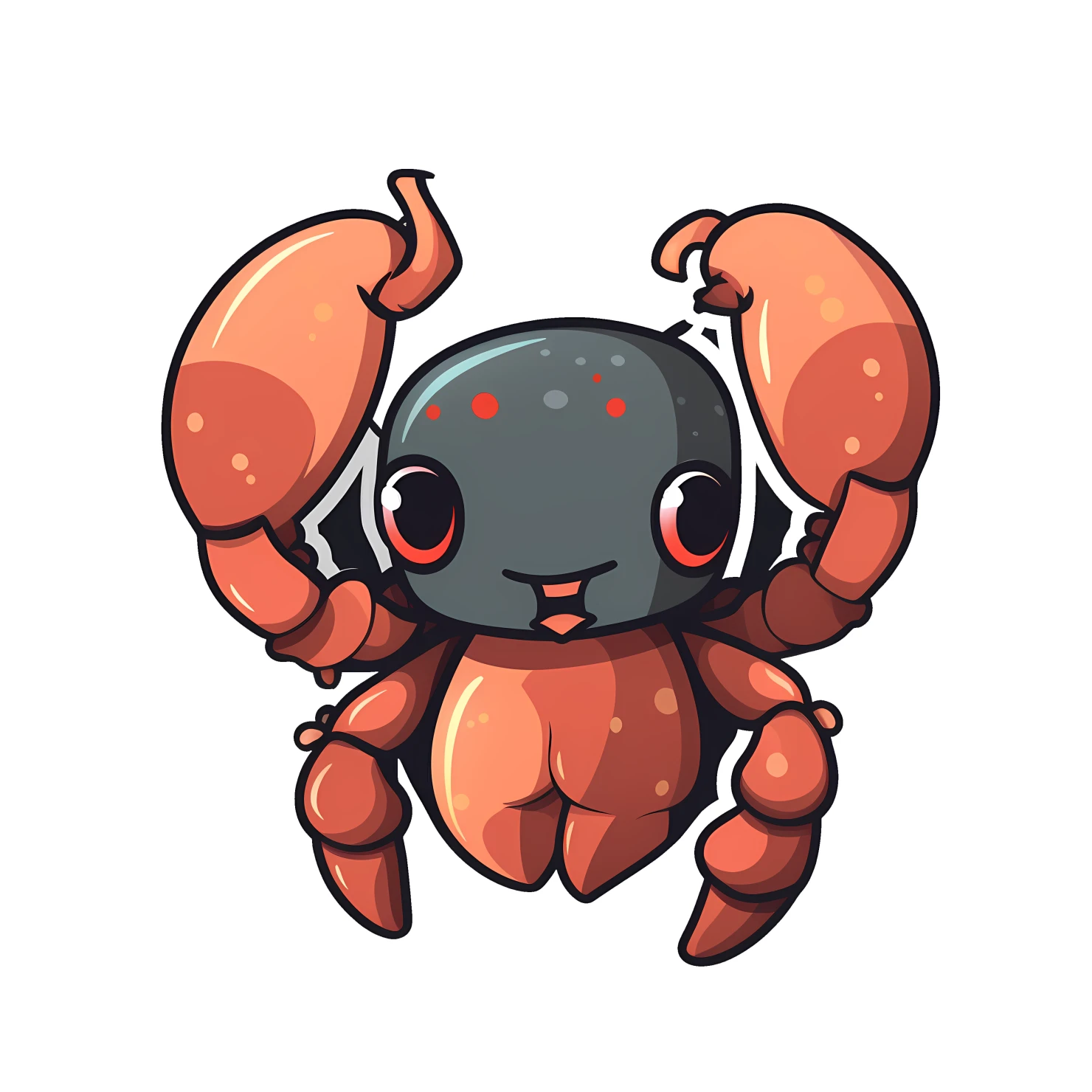 Kawaii lobster sticker isolated on transparent background #28088