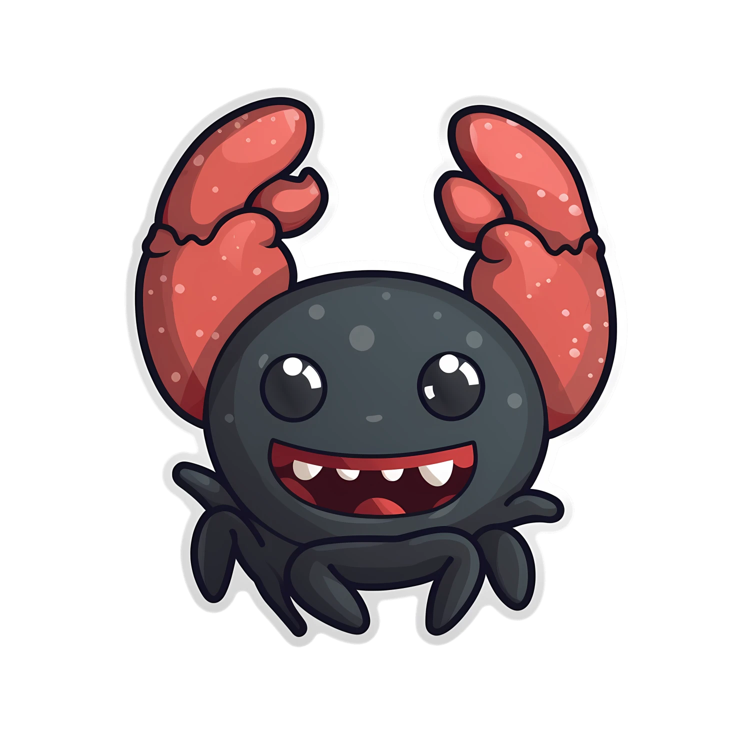 Kawaii lobster sticker isolated on transparent background #28090