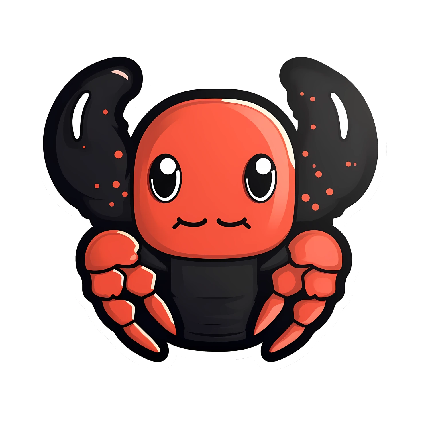 Kawaii lobster sticker isolated on transparent background #28091