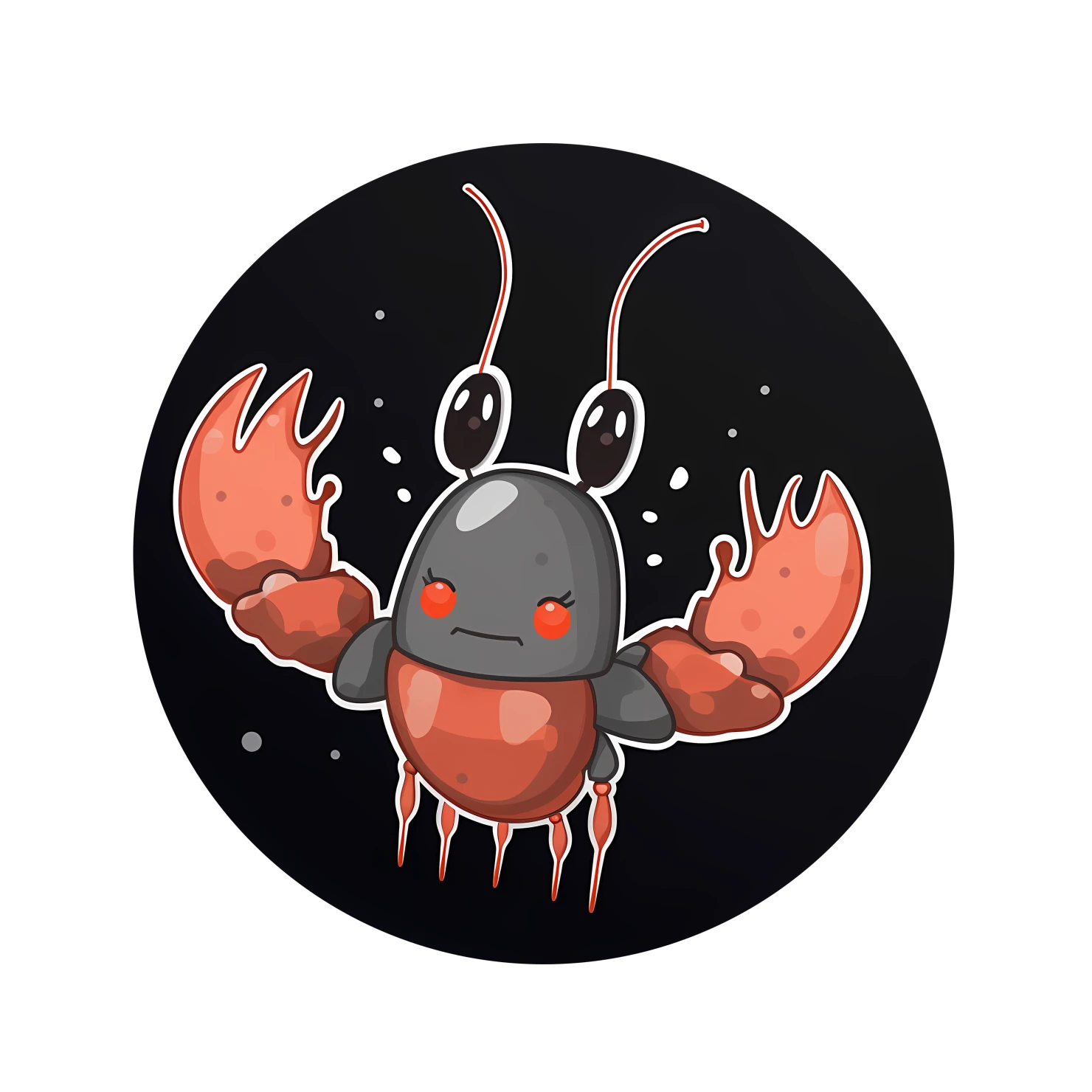 Kawaii lobster sticker isolated on transparent background #28092