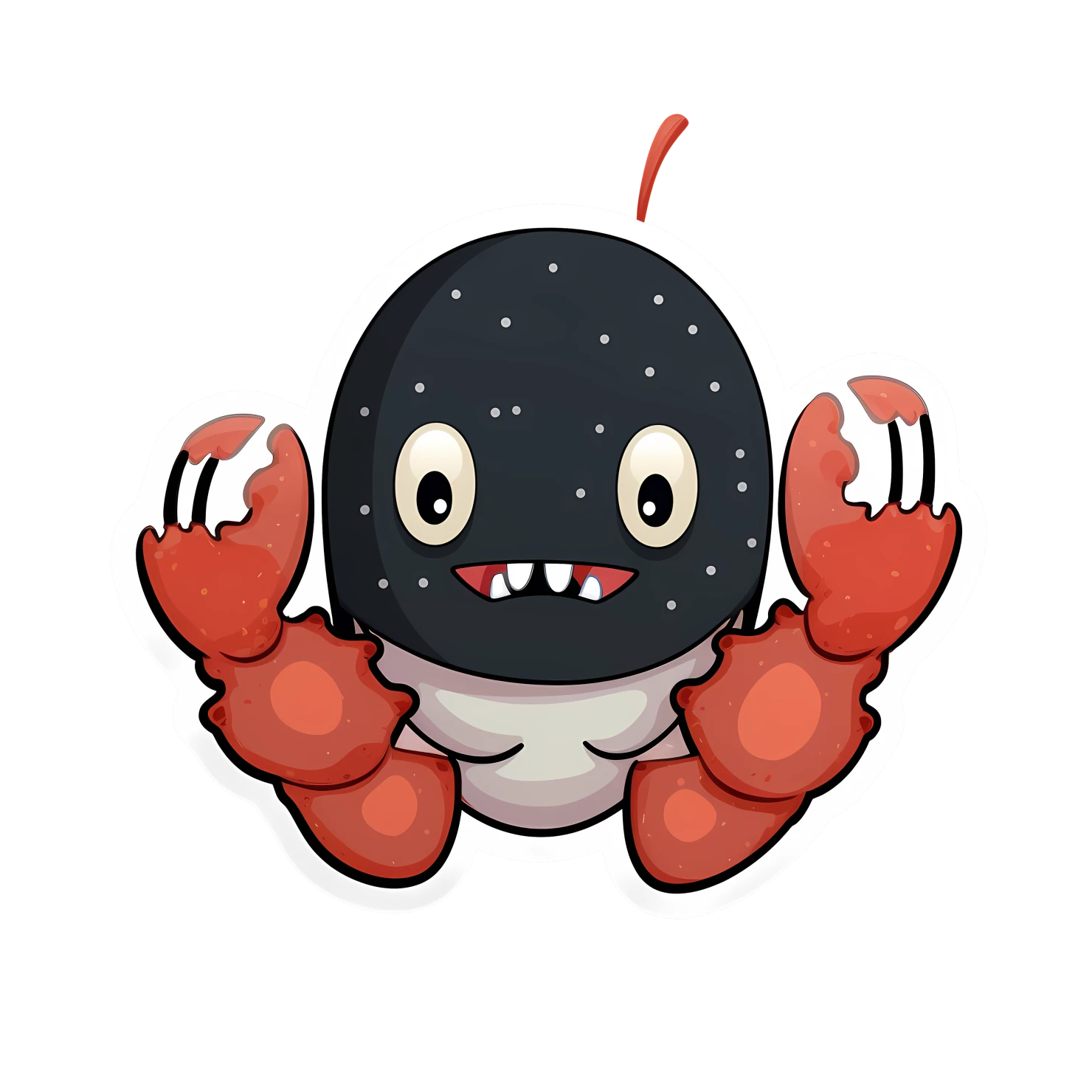 Kawaii lobster sticker isolated on transparent background #28094