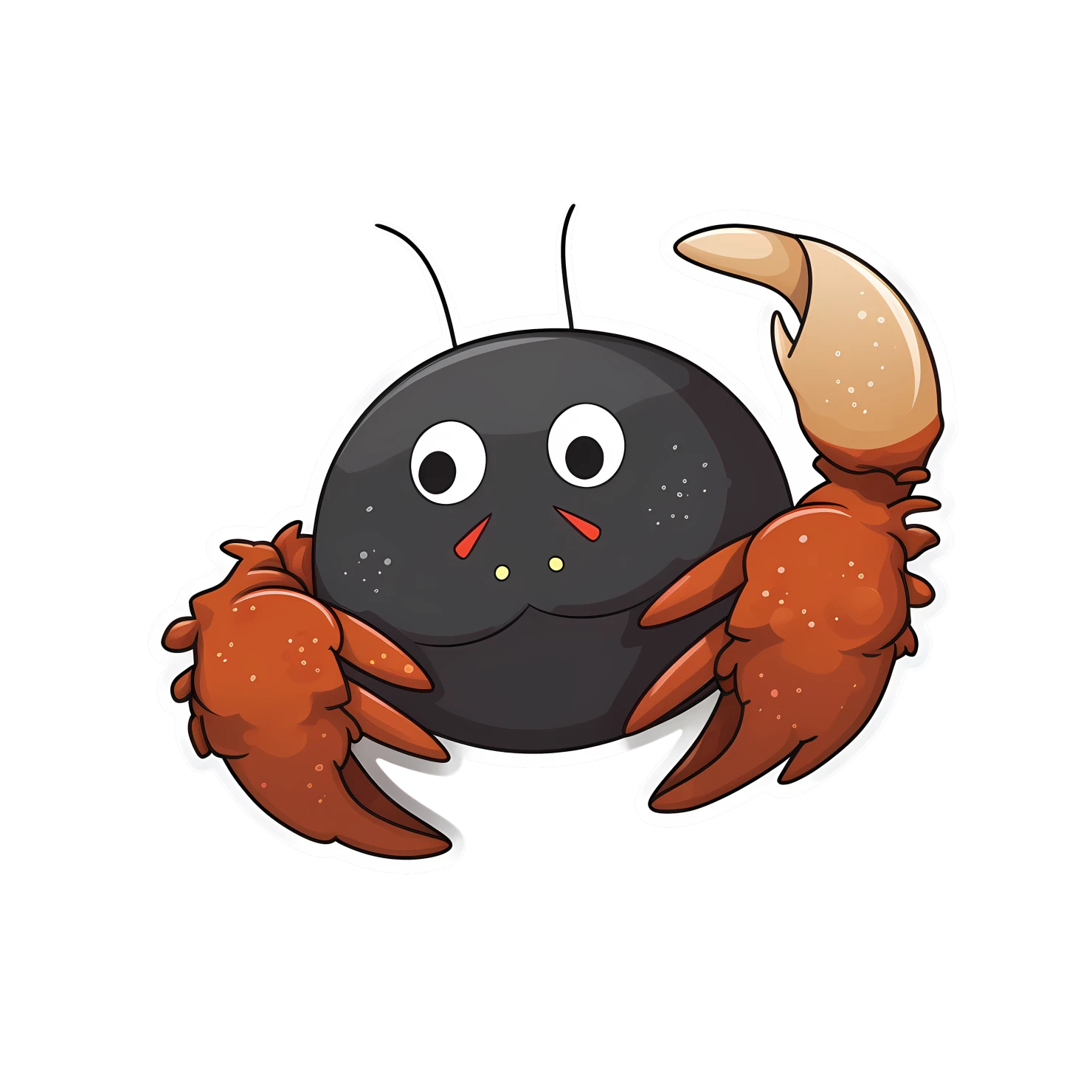 Kawaii lobster sticker isolated on transparent background #28095
