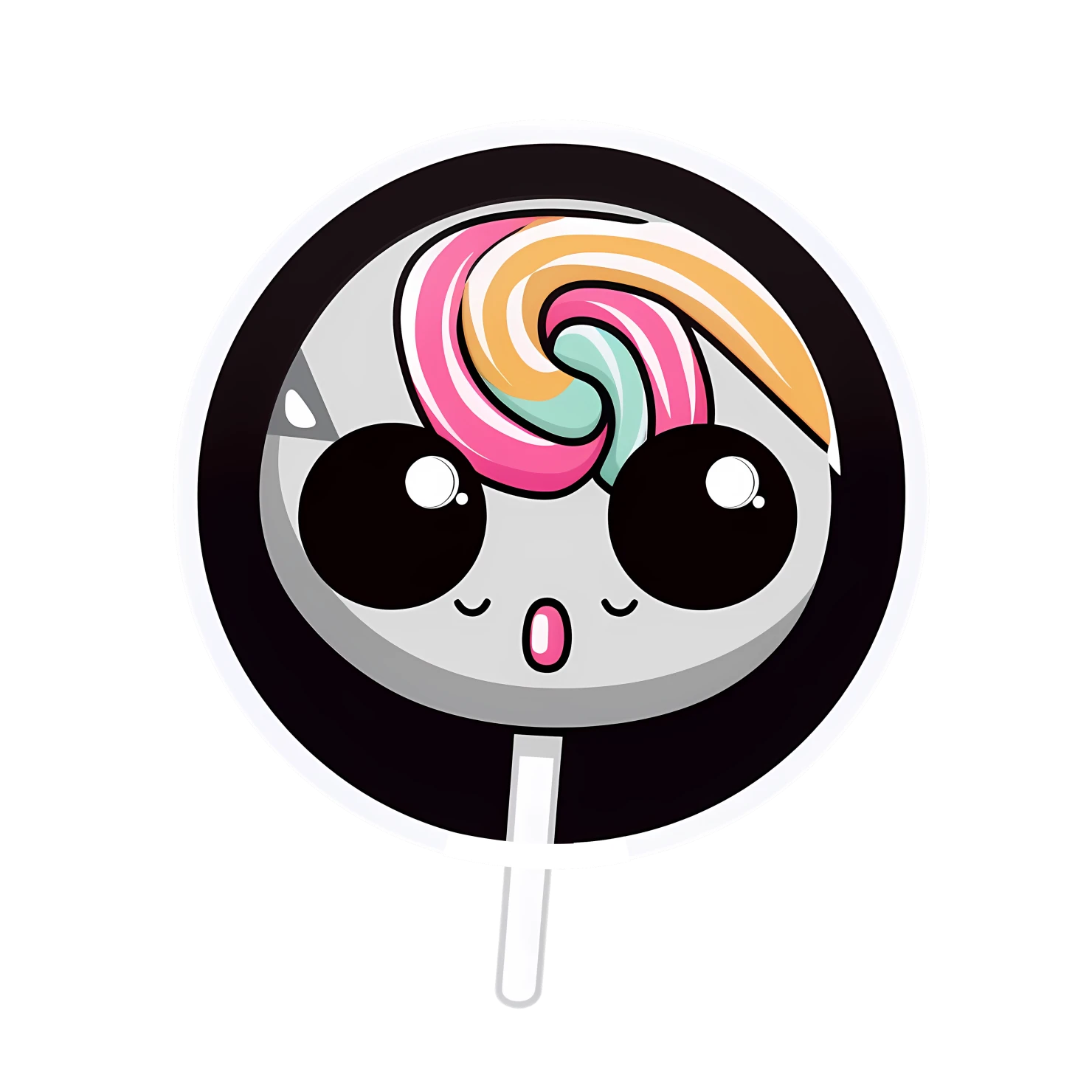 Kawaii lollipop sticker isolated on transparent background #28099