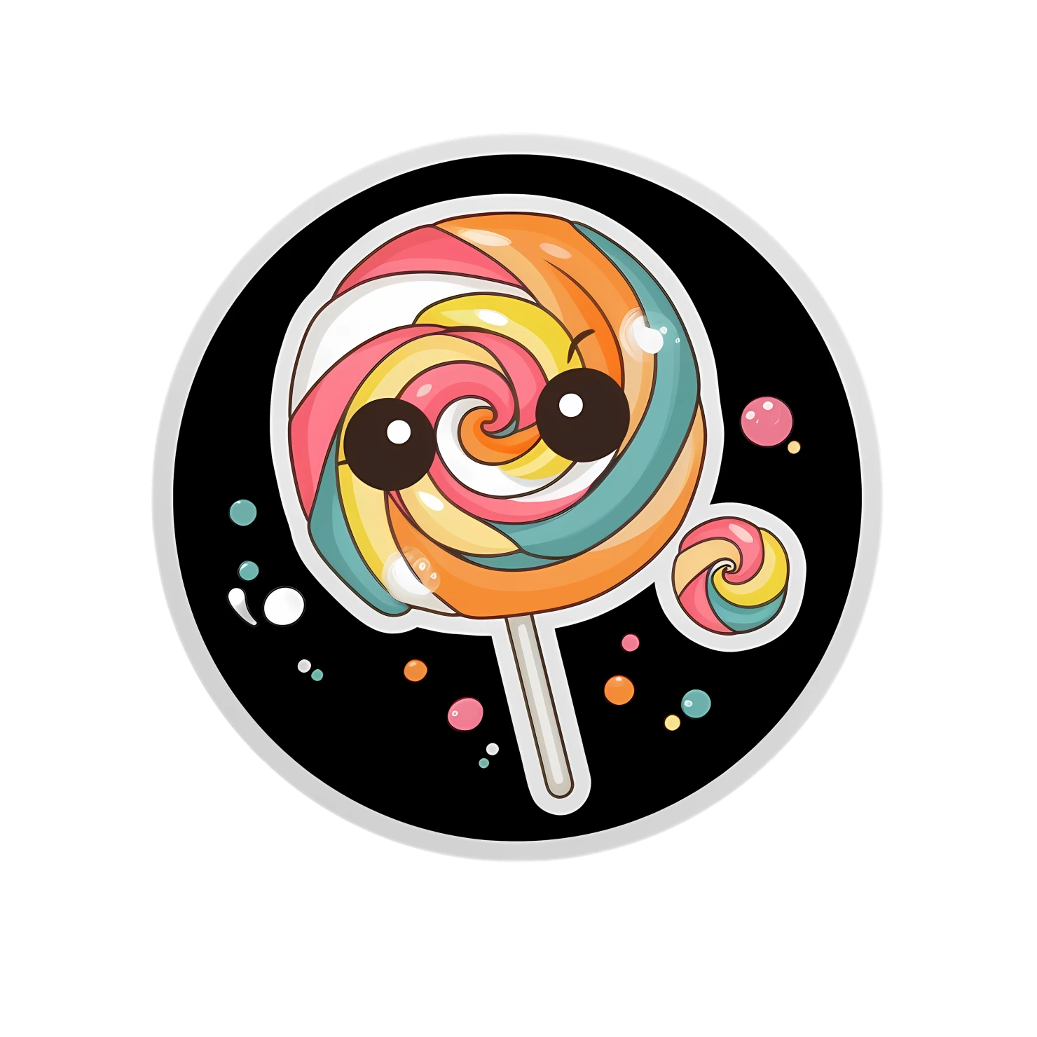 Kawaii lollipop sticker isolated on transparent background #28100