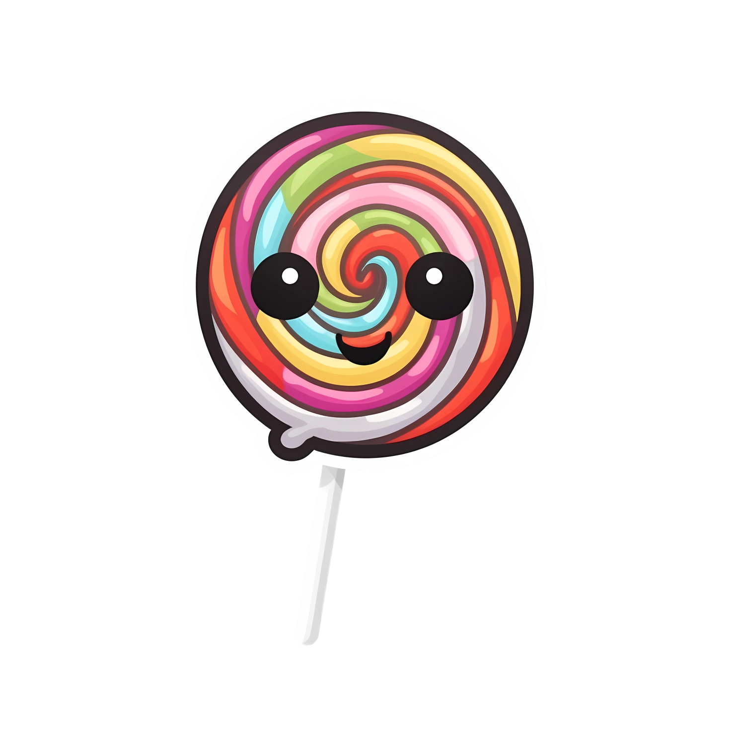 Kawaii lollipop sticker isolated on transparent background #28104