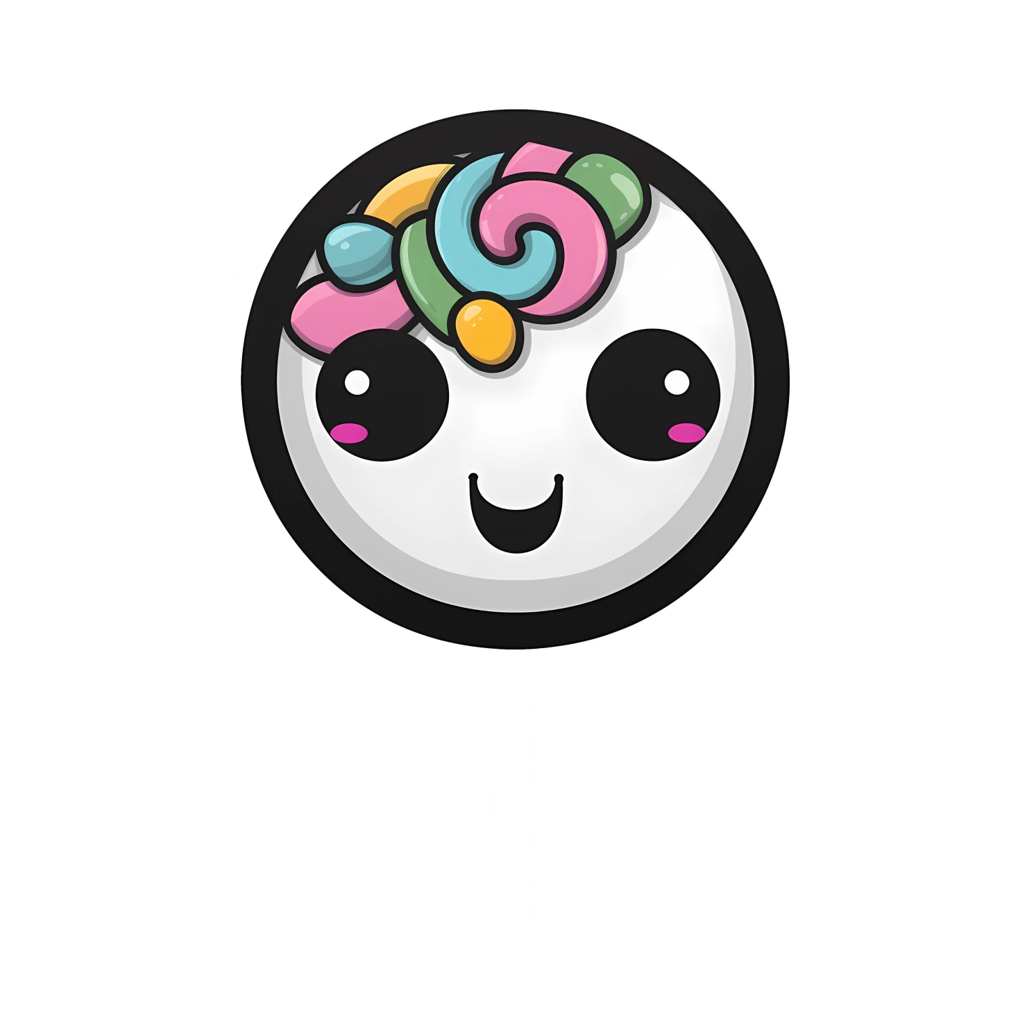 Kawaii lollipop sticker isolated on transparent background #28111
