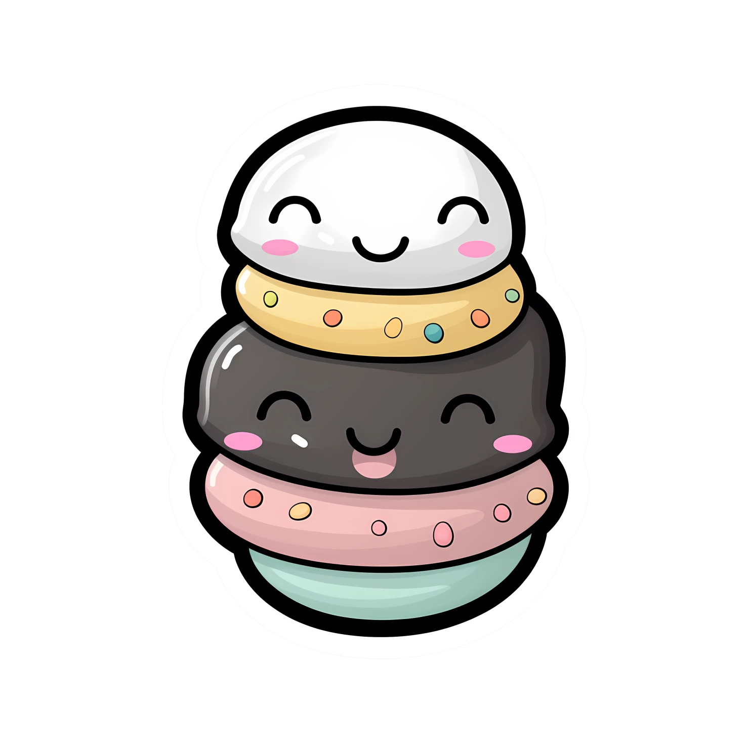 Kawaii macarons sticker isolated on transparent background #28122