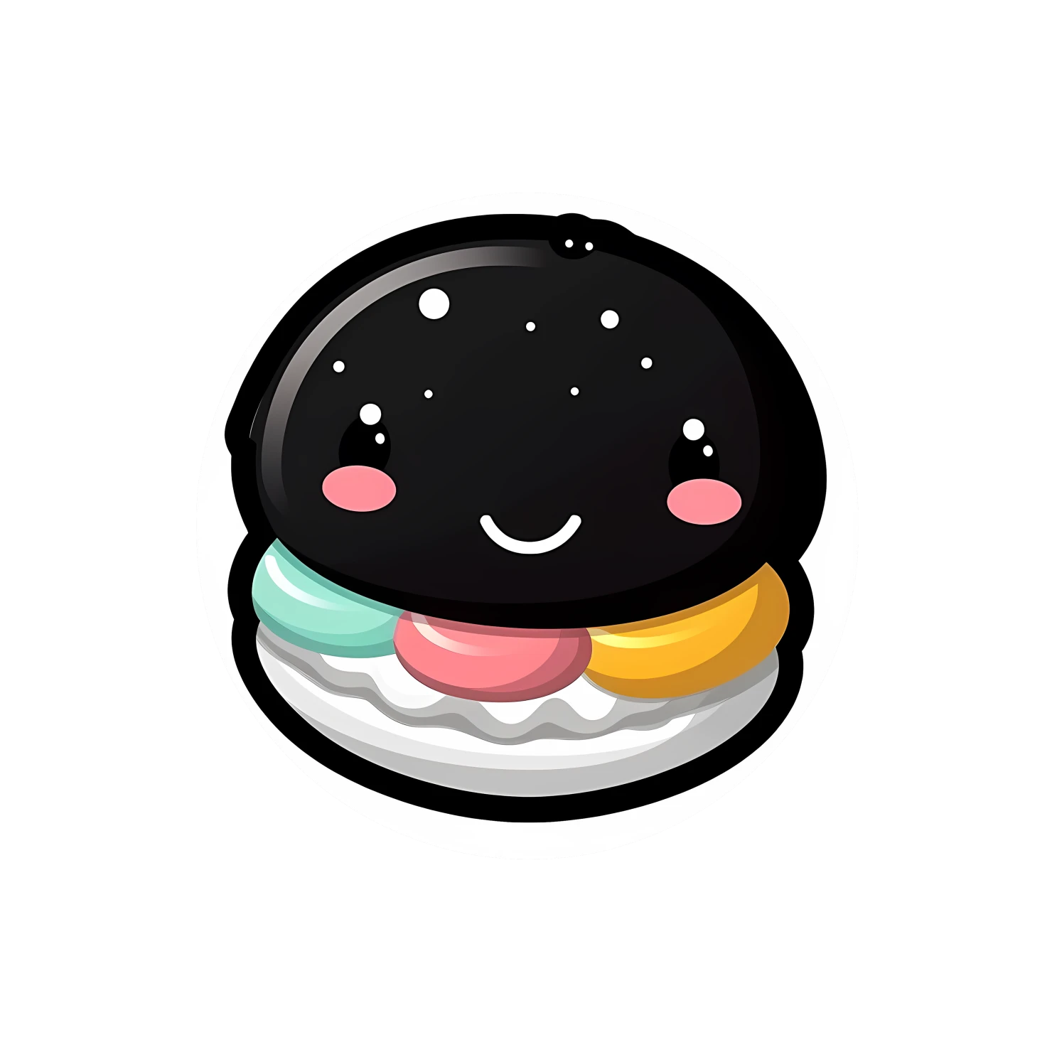 Kawaii macarons sticker isolated on transparent background #28128