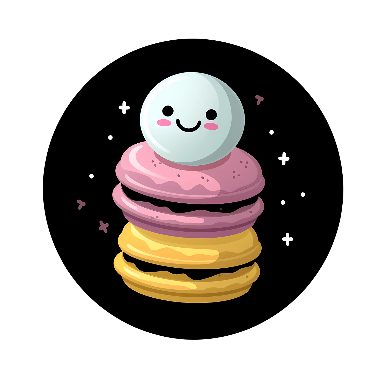 Kawaii macarons sticker isolated on transparent background #28132