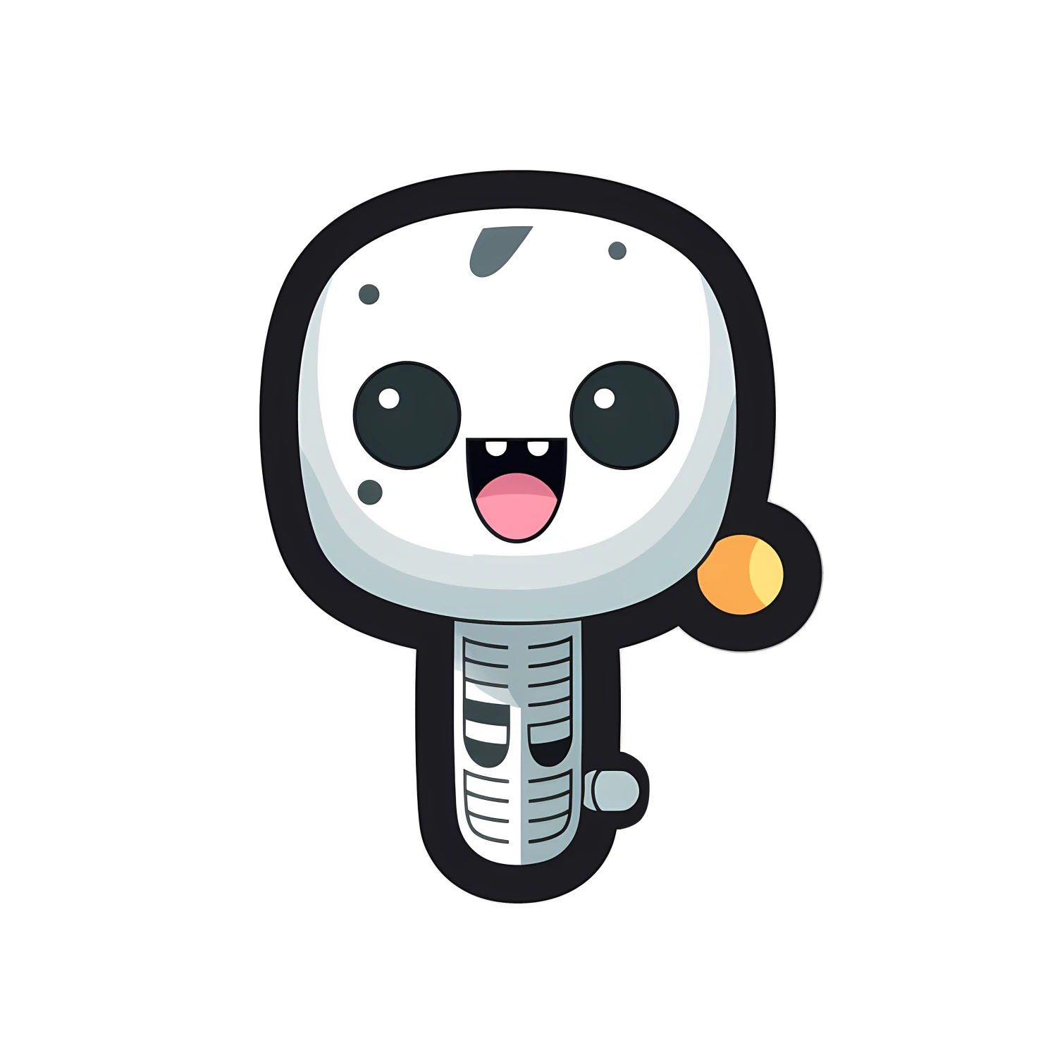 Kawaii microphone sticker isolated on transparent background #28162