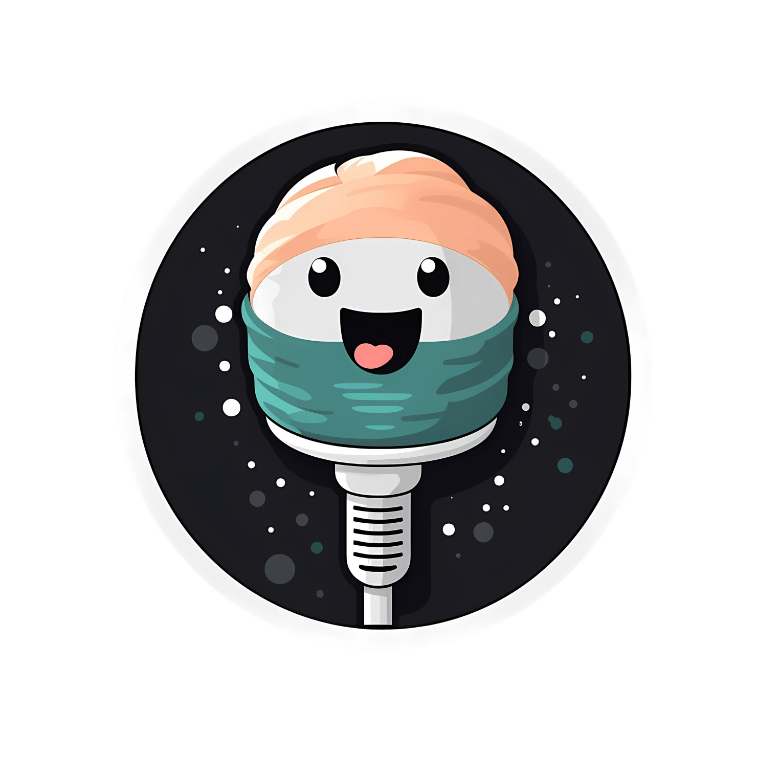 Kawaii microphone sticker isolated on transparent background #28163