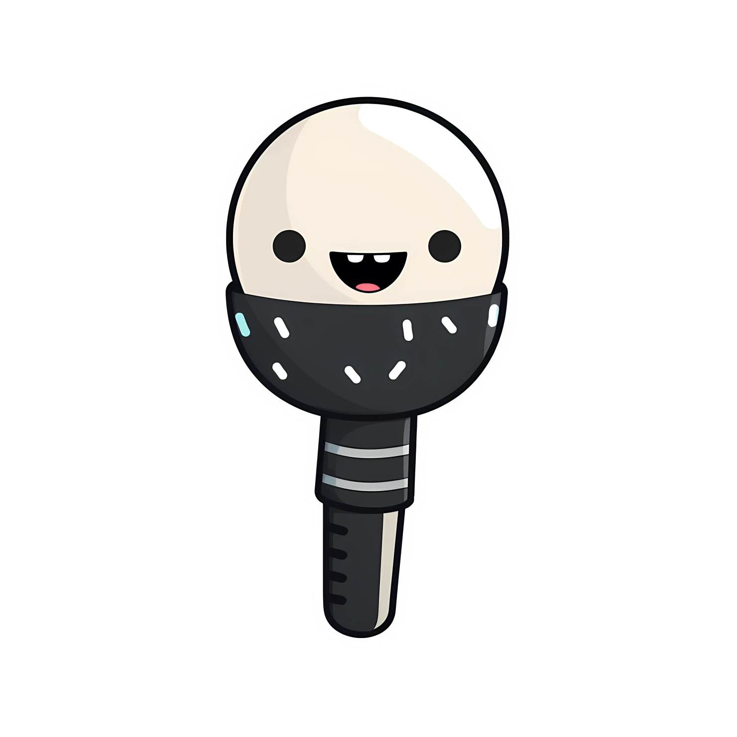 Kawaii microphone sticker isolated on transparent background #28164