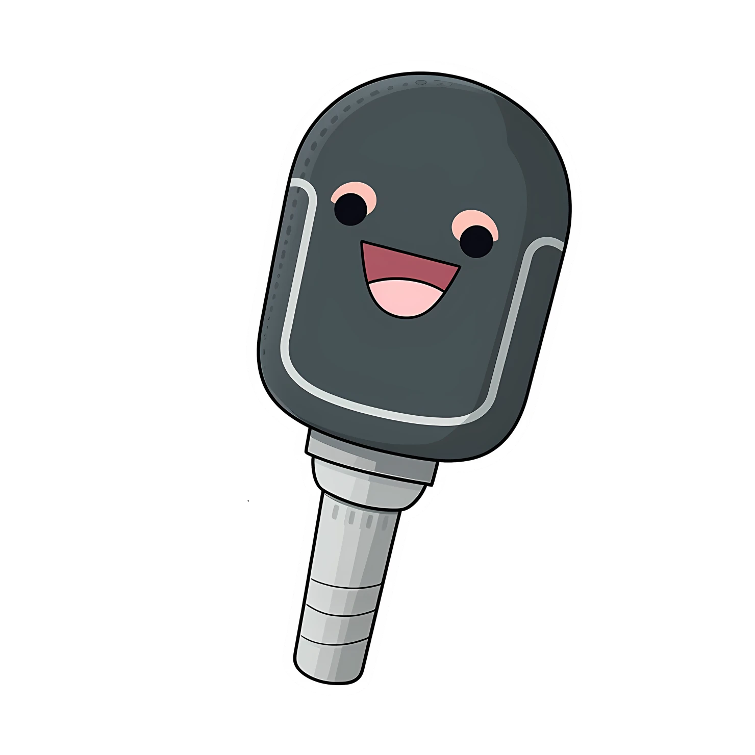 Kawaii microphone sticker isolated on transparent background #28165