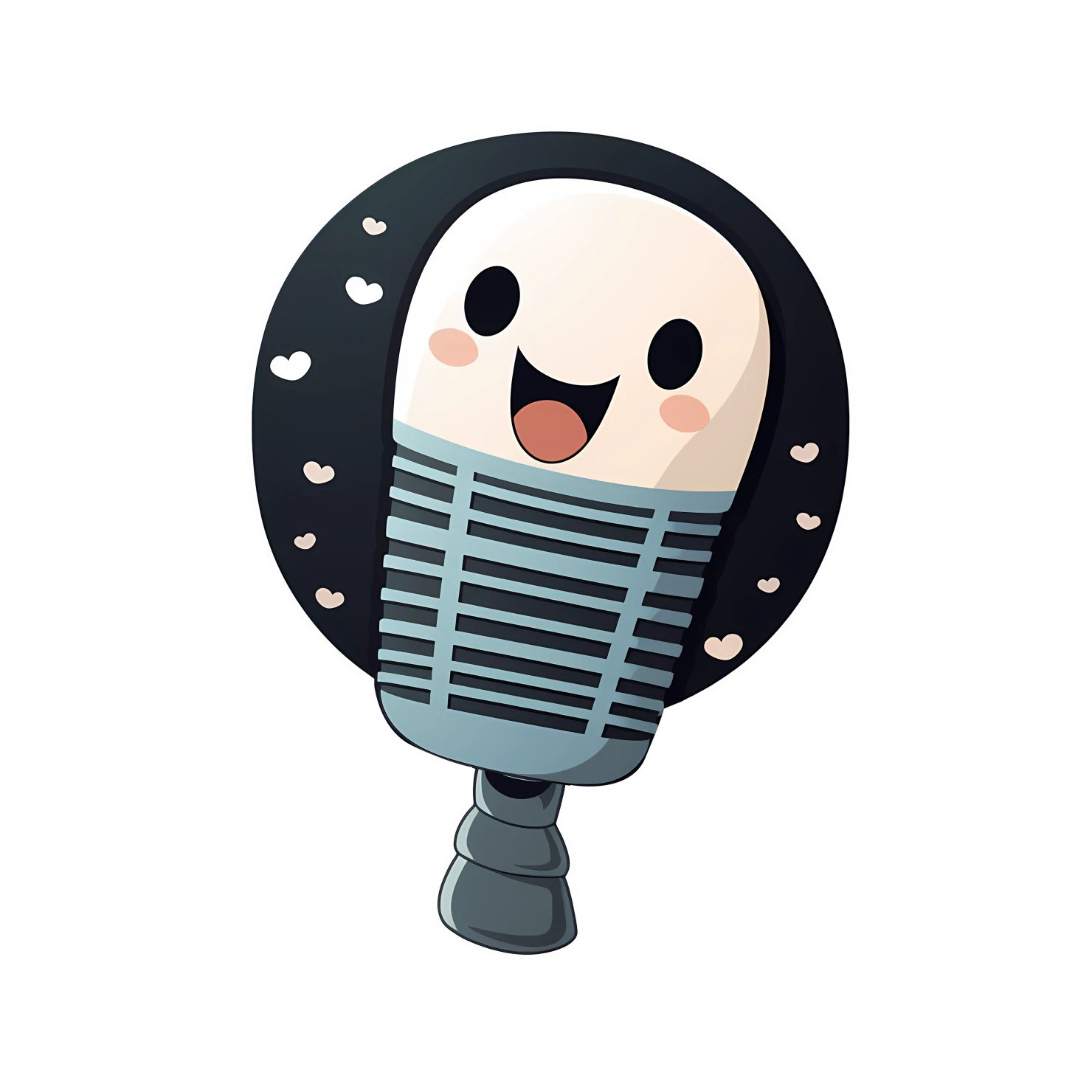 Kawaii microphone sticker isolated on transparent background #28167