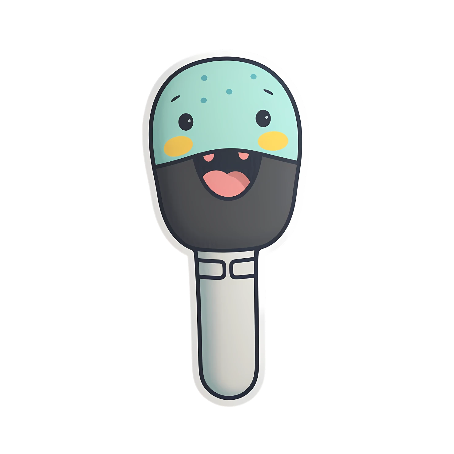 Kawaii microphone sticker isolated on transparent background #28169