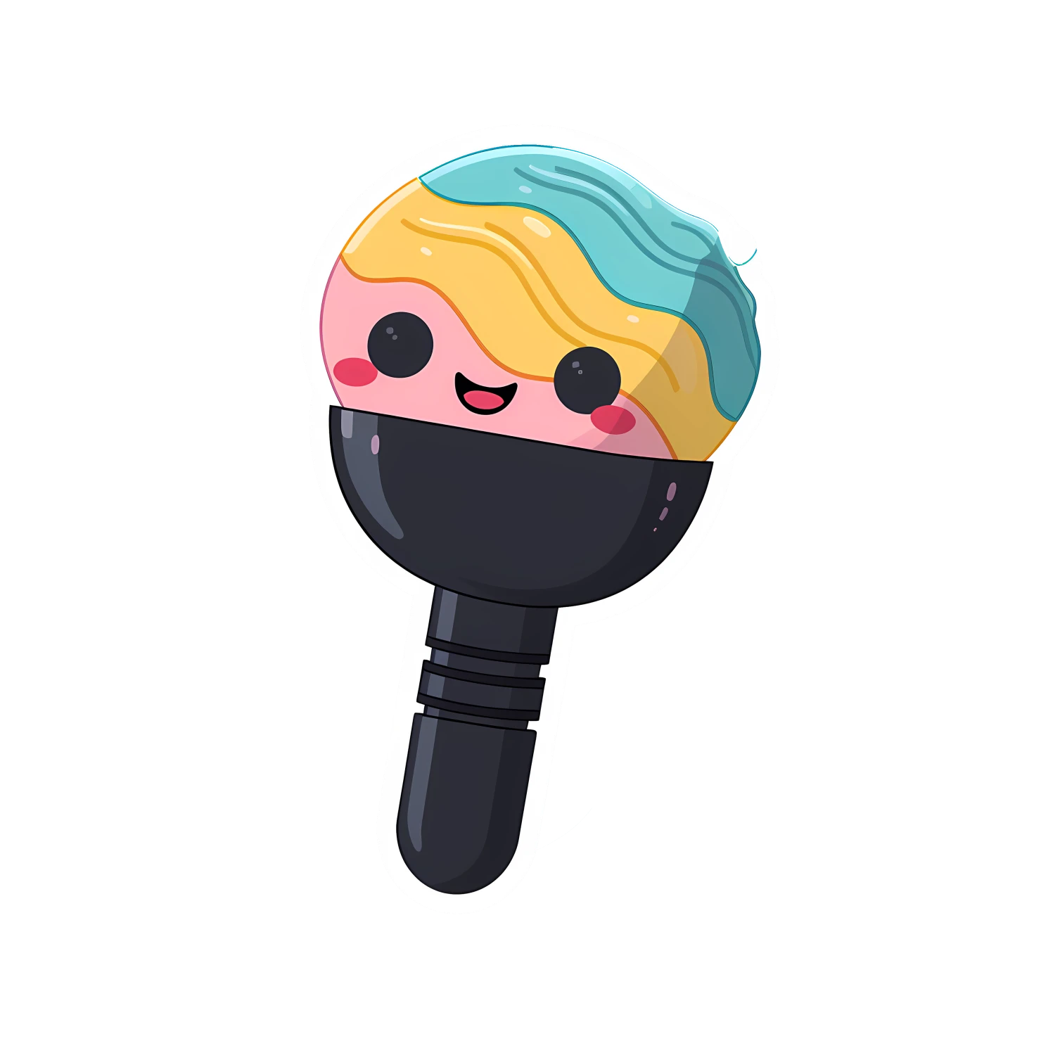 Kawaii microphone sticker isolated on transparent background #28172