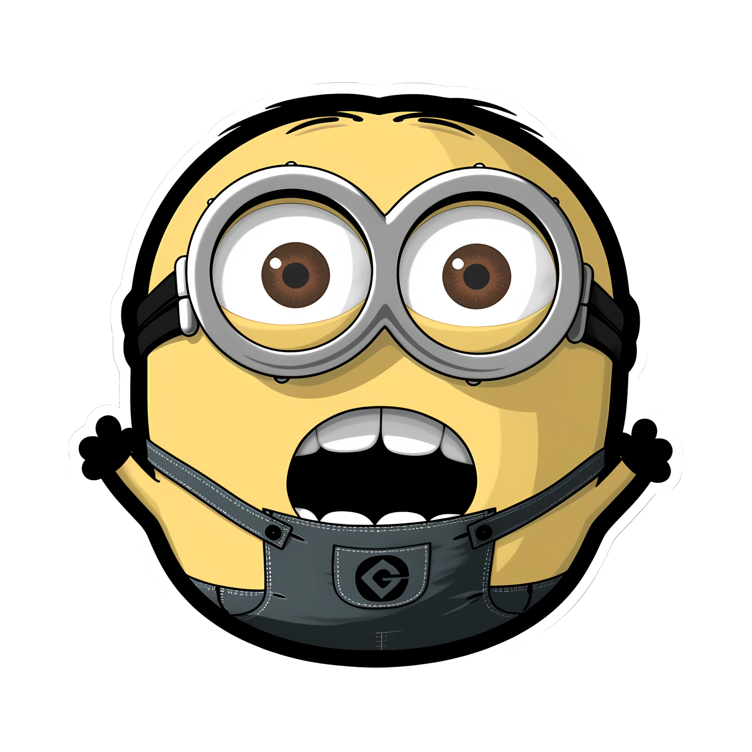 Kawaii minion sticker isolated on transparent background #28173