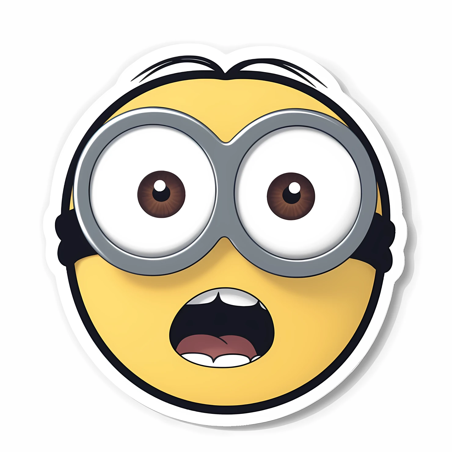 Kawaii minion sticker isolated on transparent background #28175