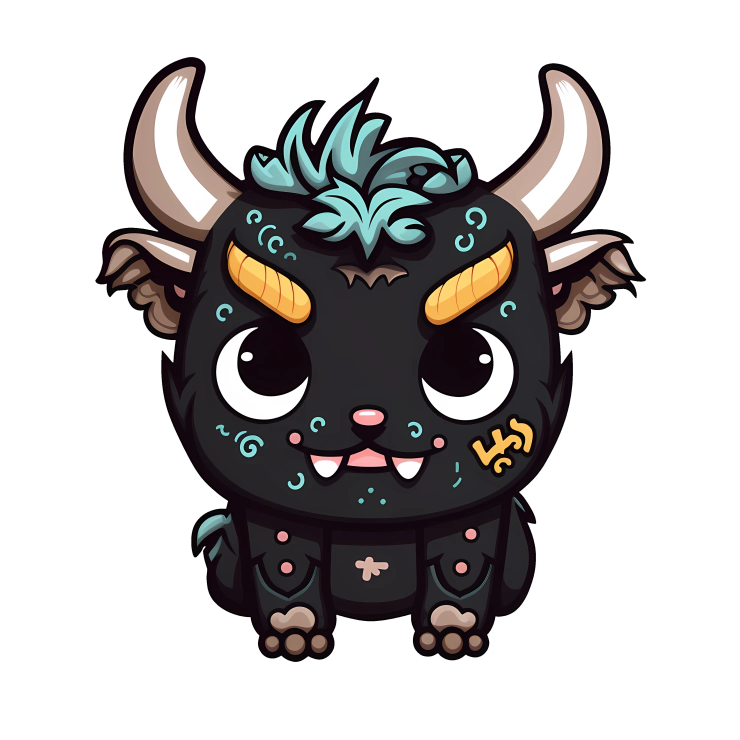 Kawaii minotaur sticker isolated on transparent background #28179
