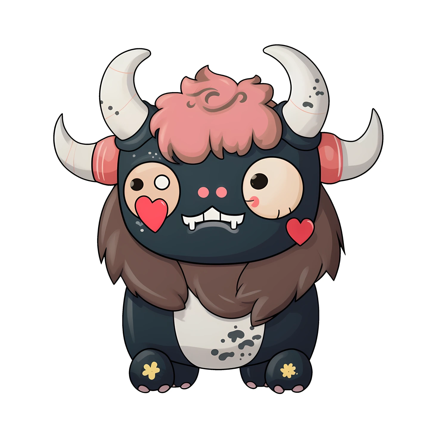 Kawaii minotaur sticker isolated on transparent background #28181
