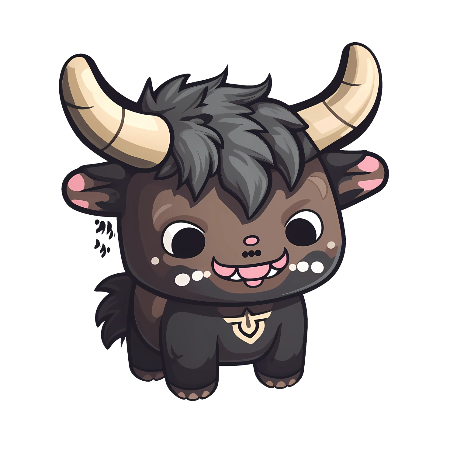 Kawaii minotaur sticker isolated on transparent background #28182