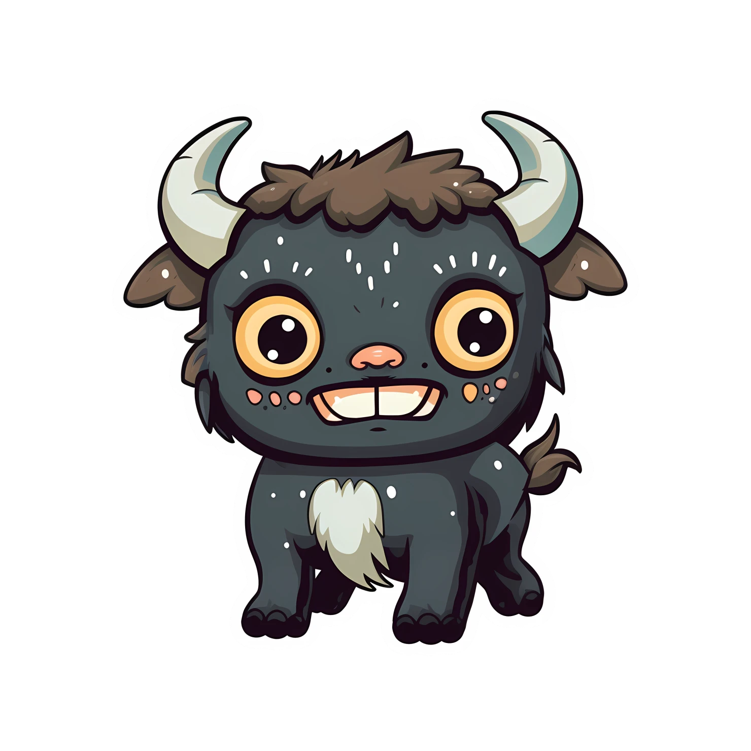 Kawaii minotaur sticker isolated on transparent background #28184