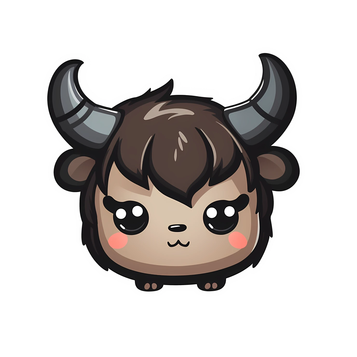Kawaii minotaur sticker isolated on transparent background #28185