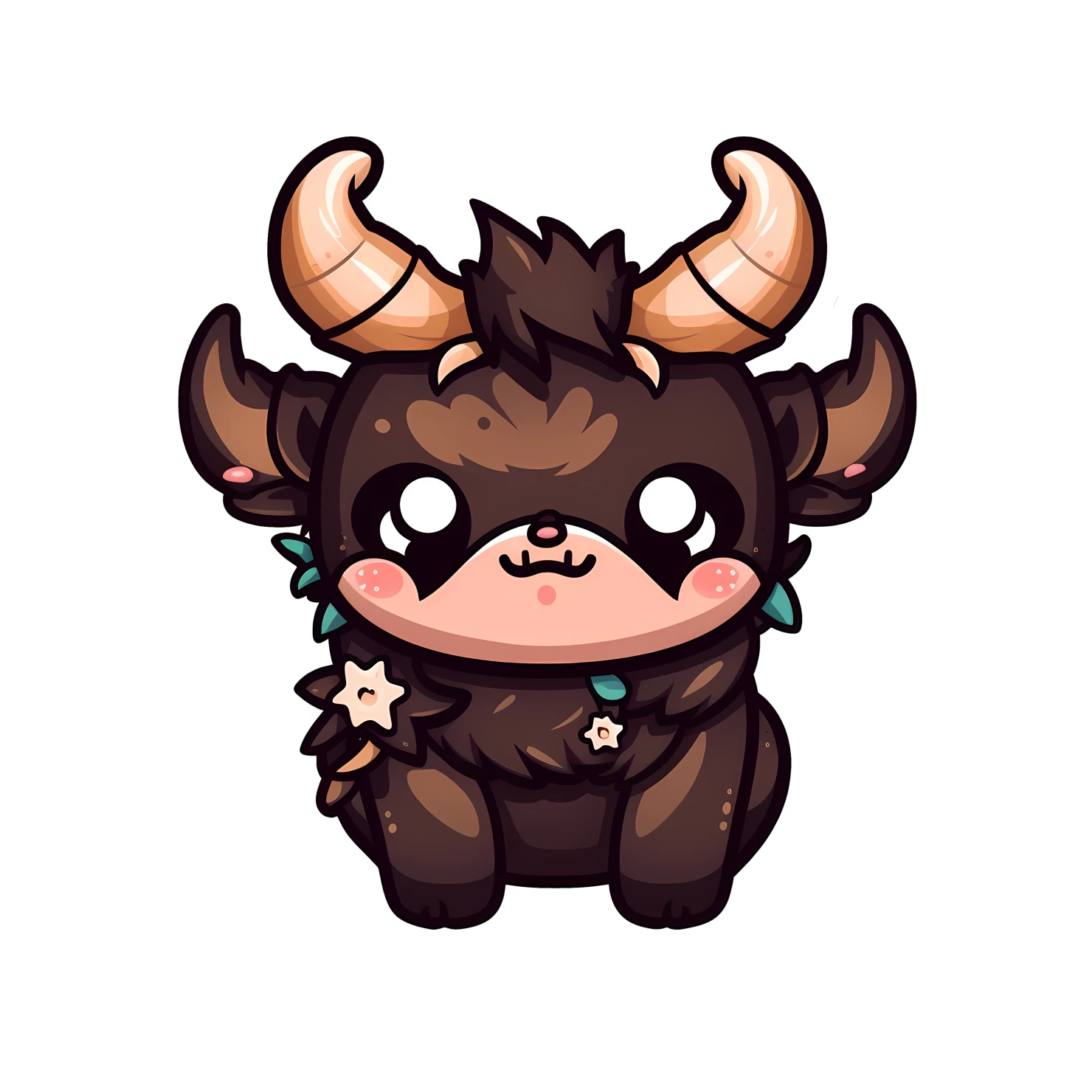 Kawaii minotaur sticker isolated on transparent background #28188