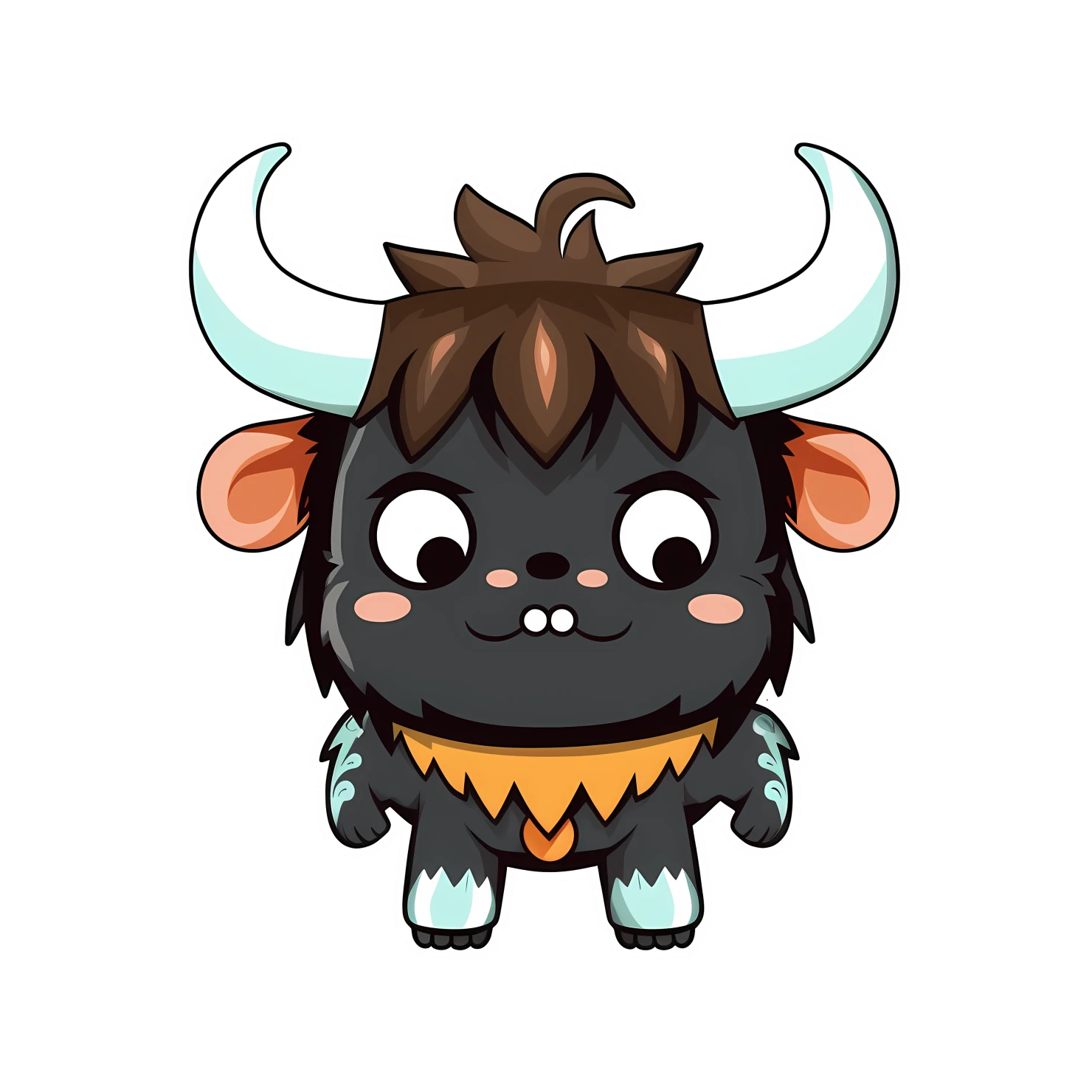 Kawaii minotaur sticker isolated on transparent background #28189