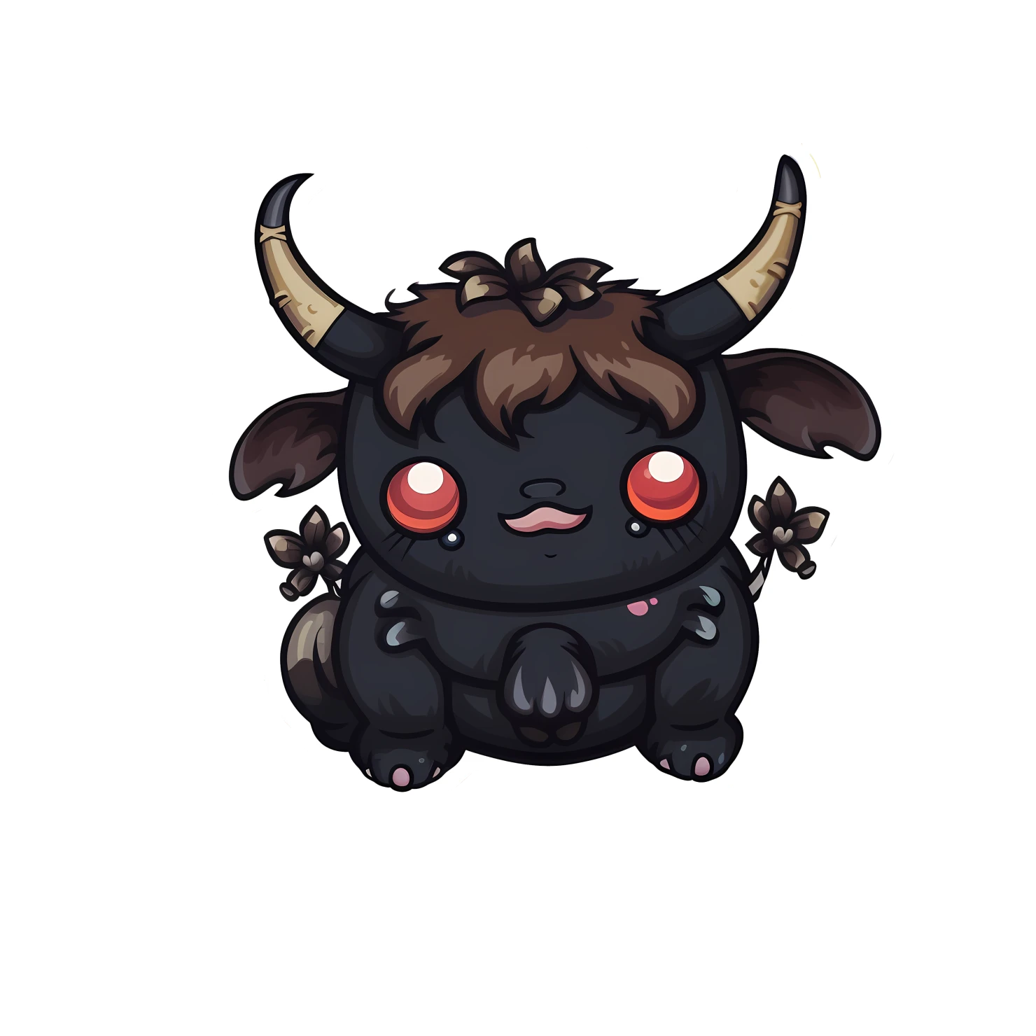 Kawaii minotaur sticker isolated on transparent background #28191
