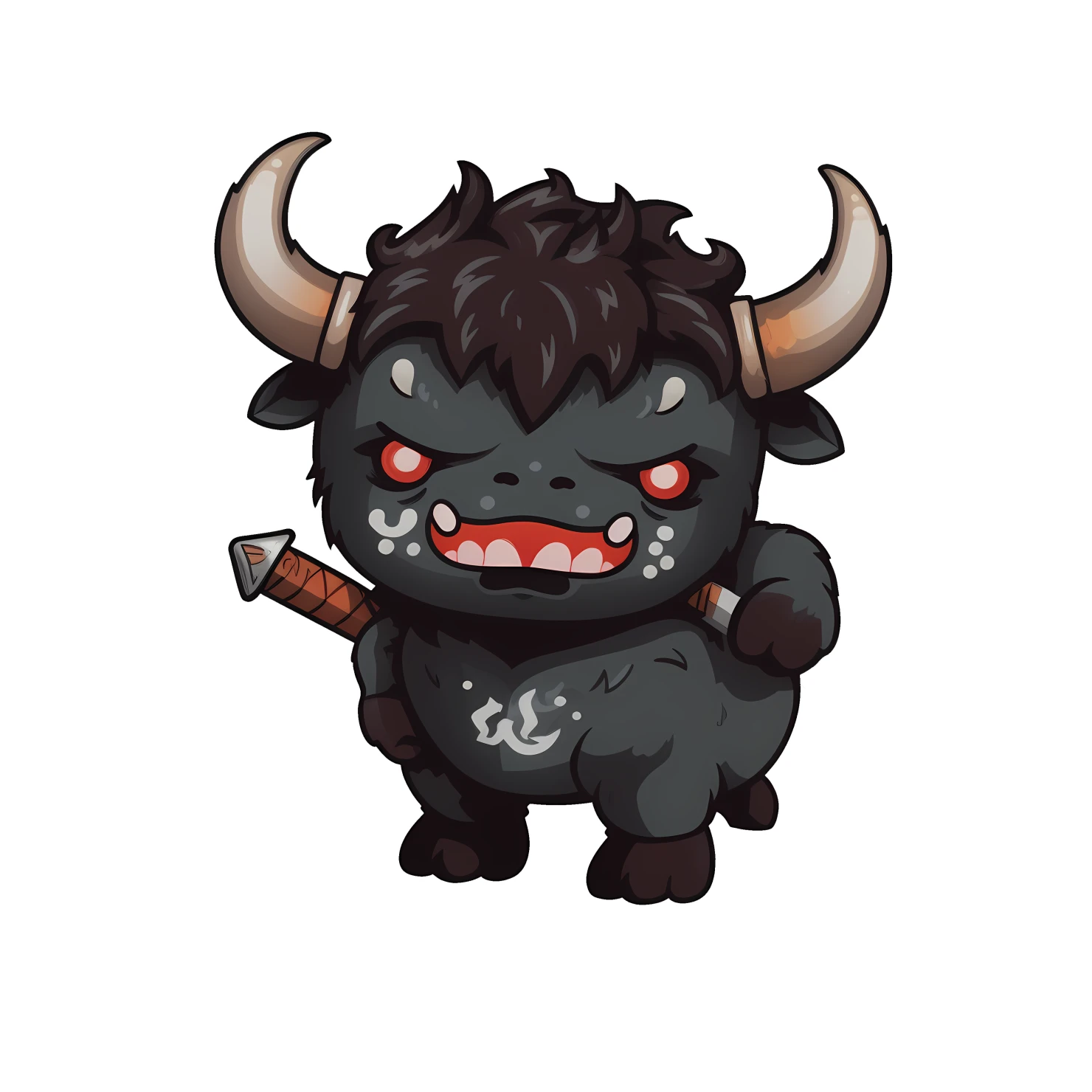 Kawaii minotaur sticker isolated on transparent background #28192